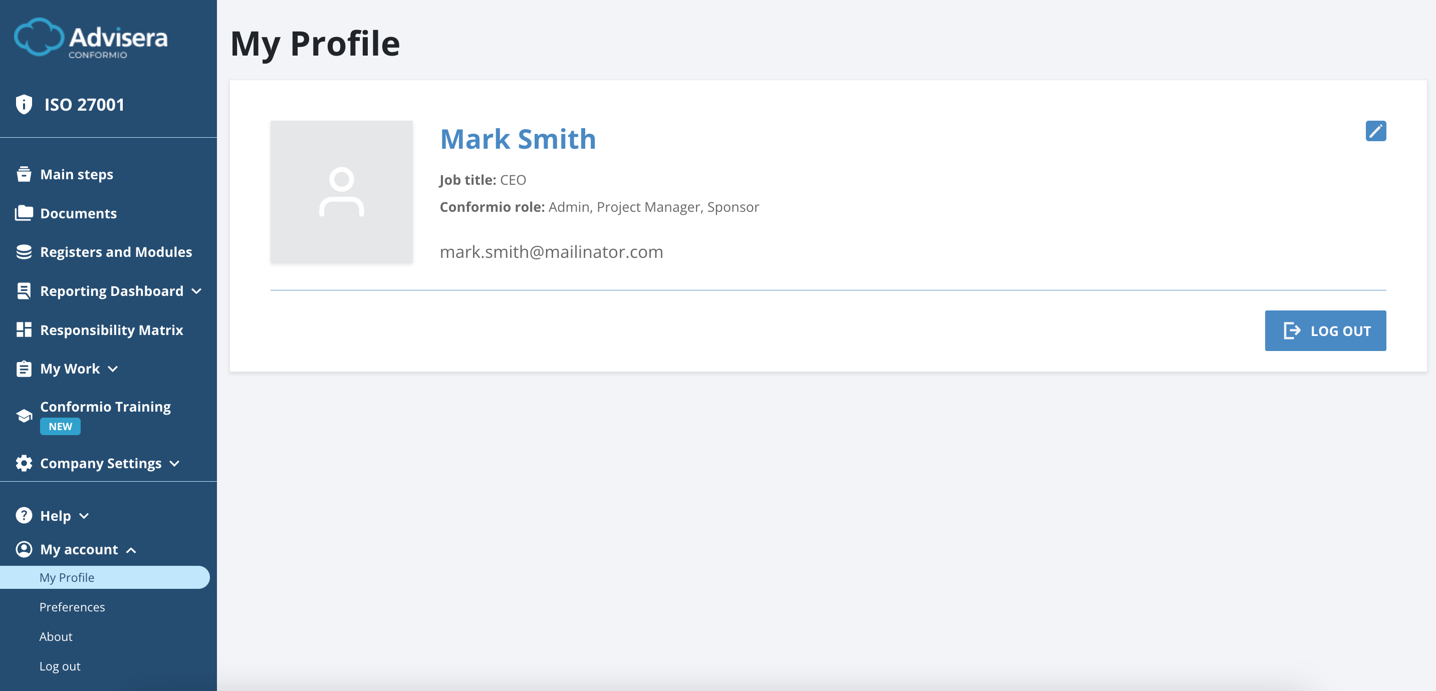 User Profile & Preferences - Advisera Help Center