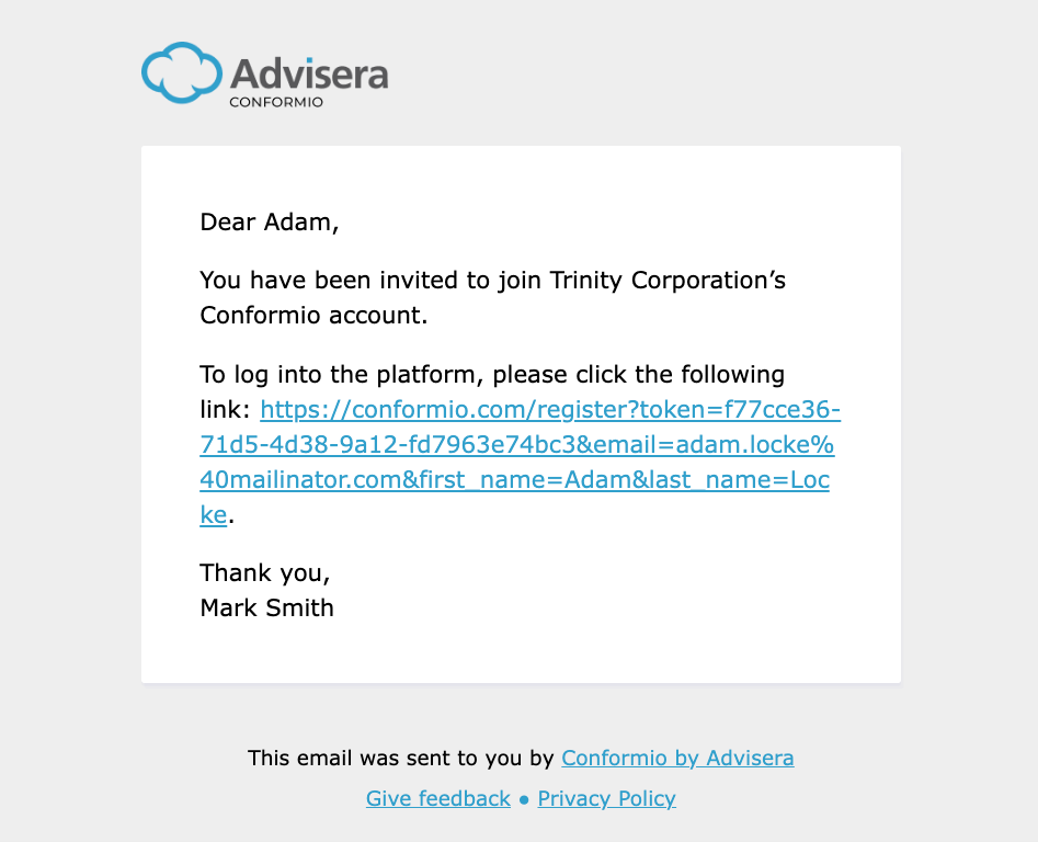 User Management in Conformio - Advisera Help Center
