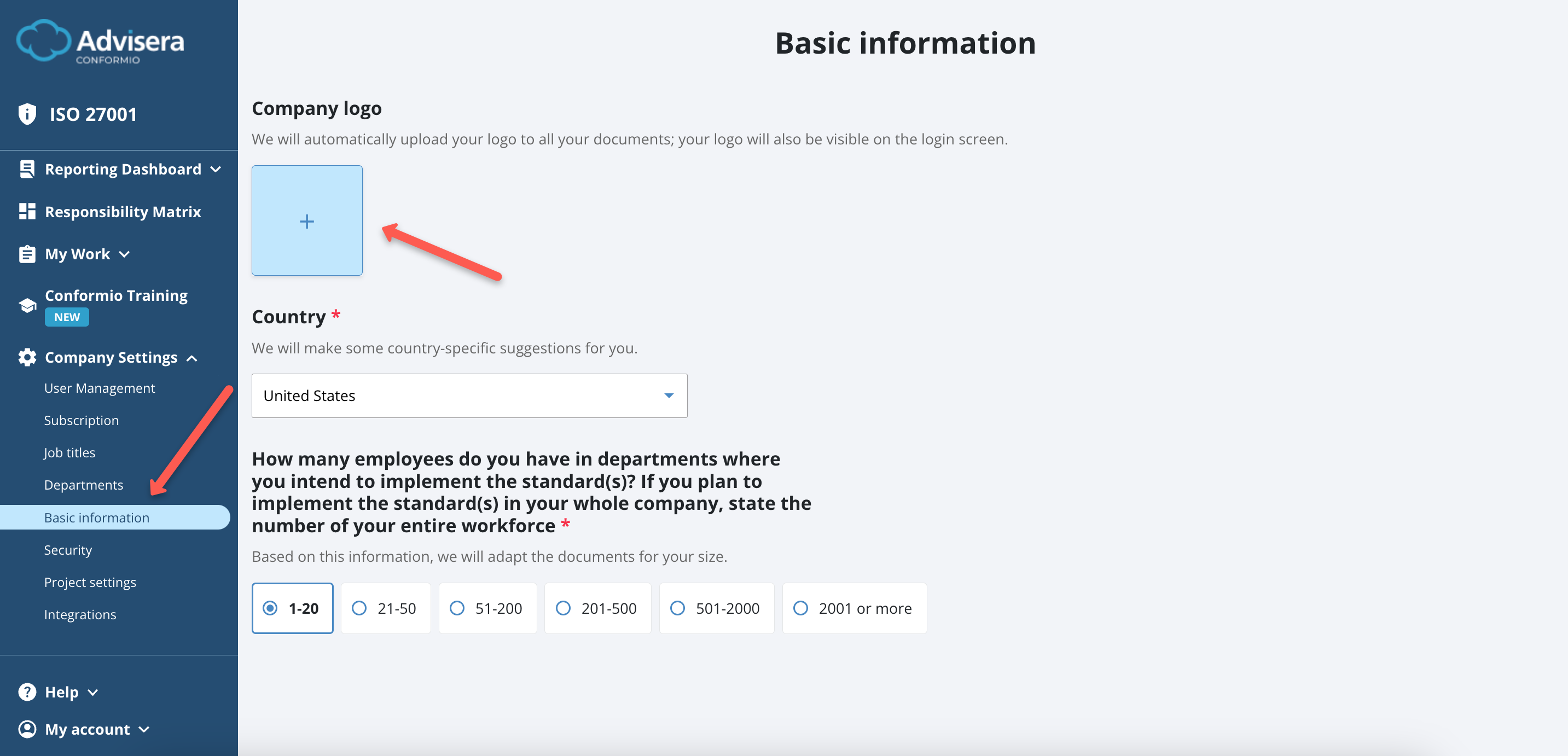 Company Settings - Advisera Help Center