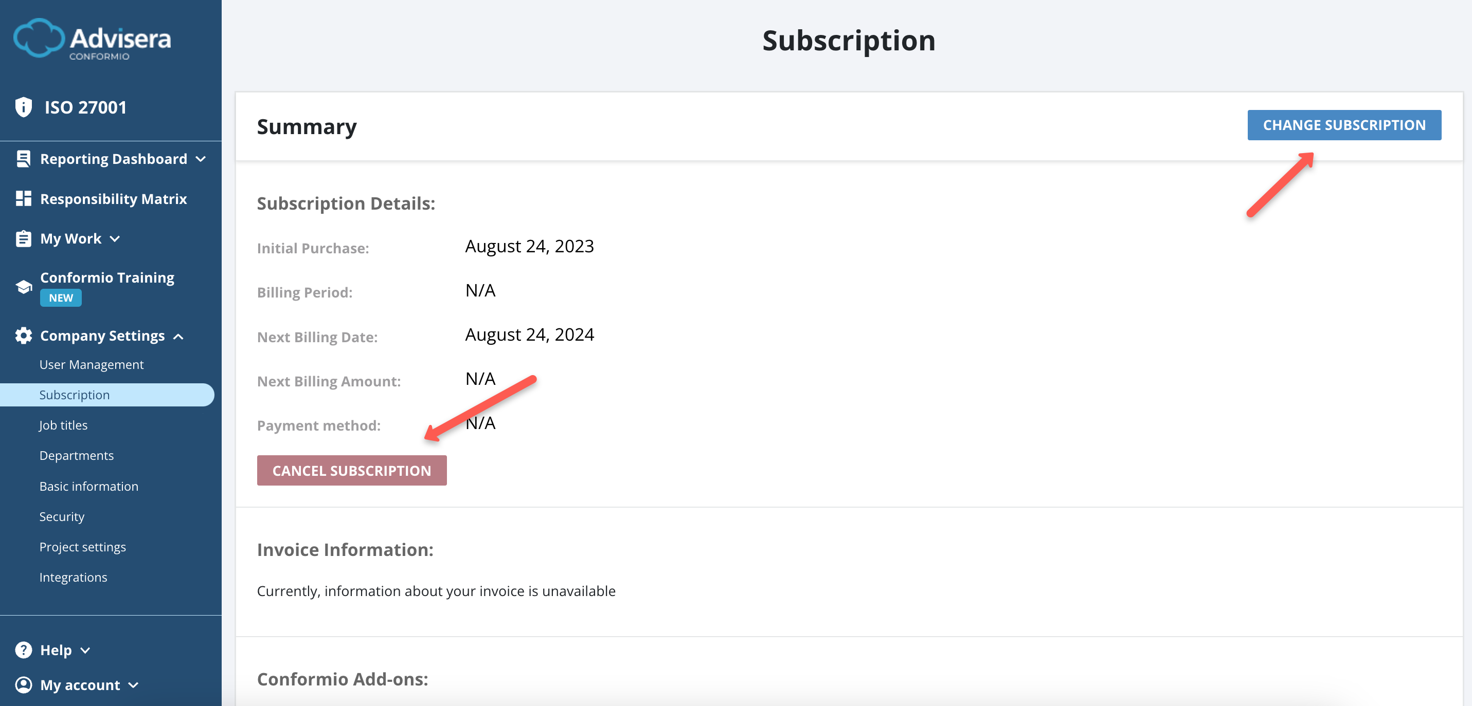 Company Settings - Advisera Help Center