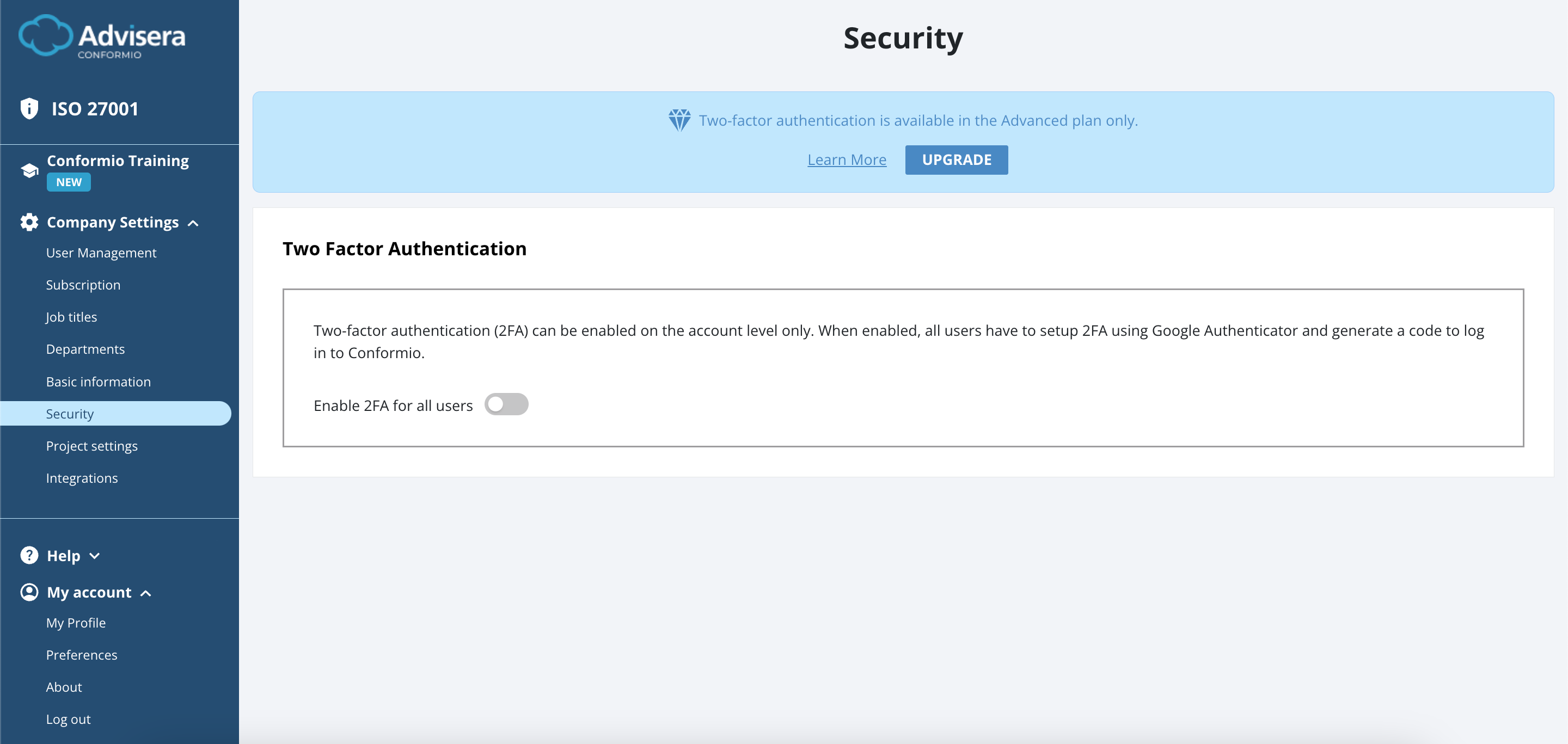 Company Settings - Advisera Help Center