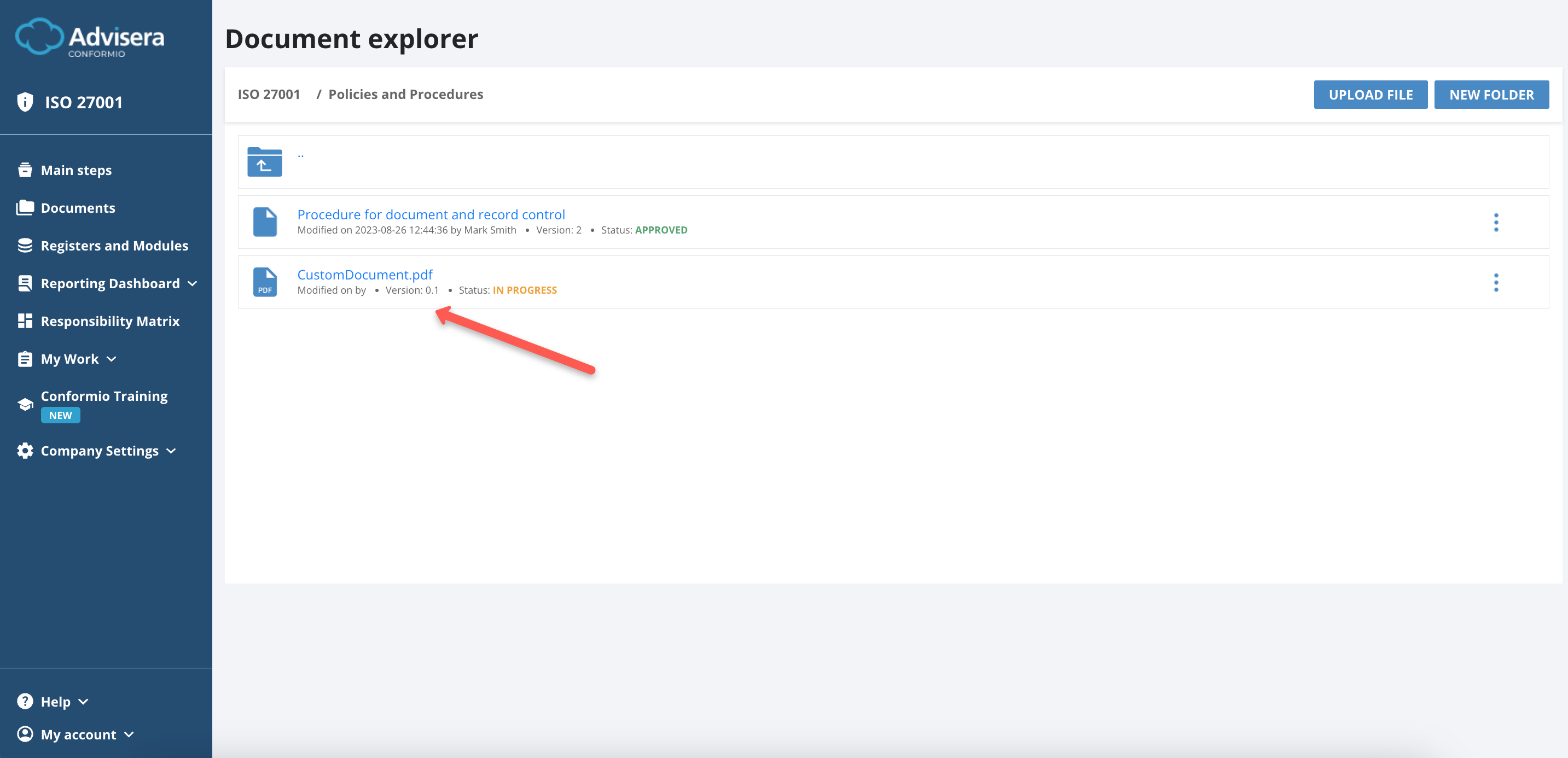 Uploaded Documents - Advisera Help Center