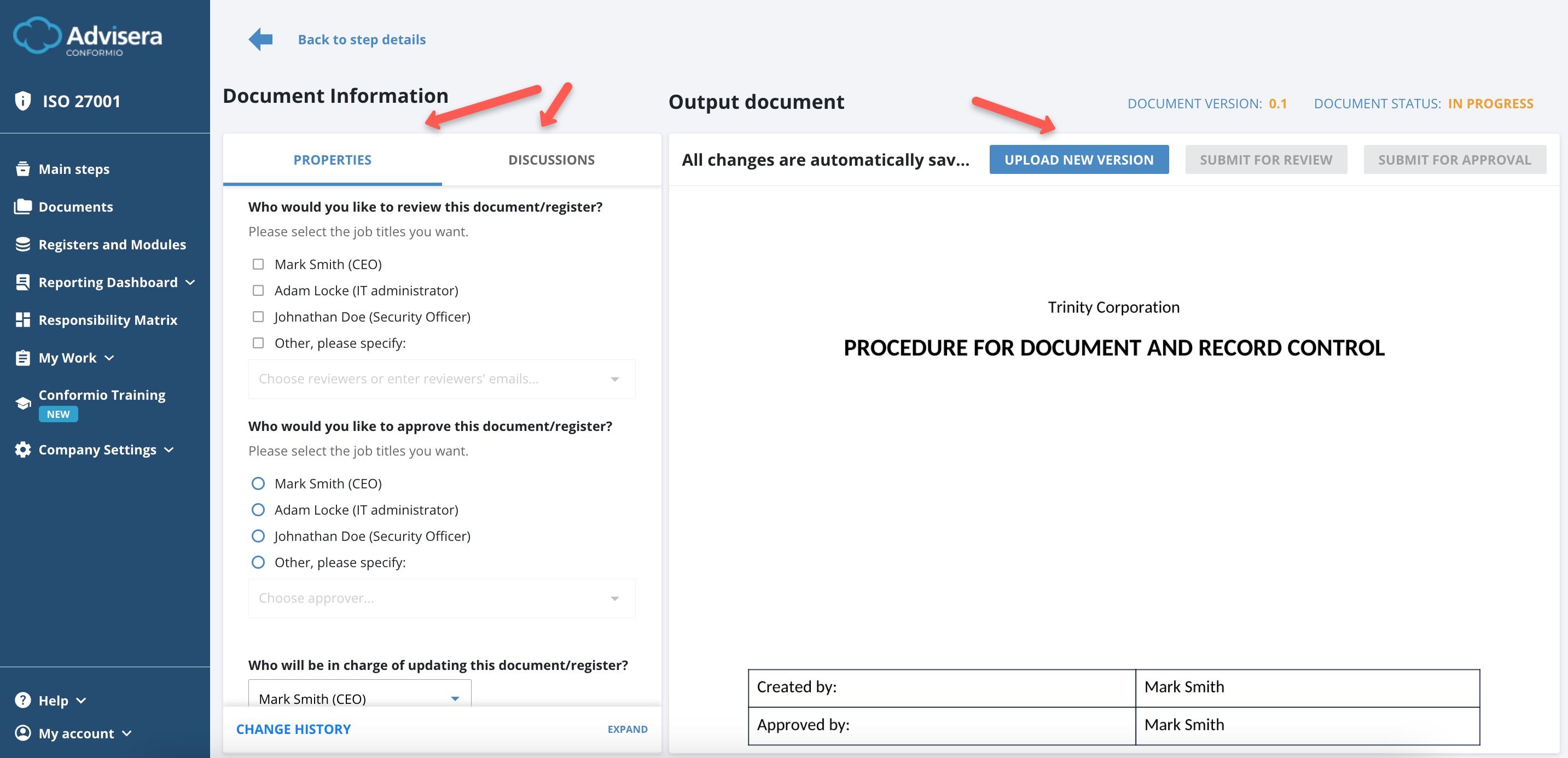 Uploaded Documents - Advisera Help Center