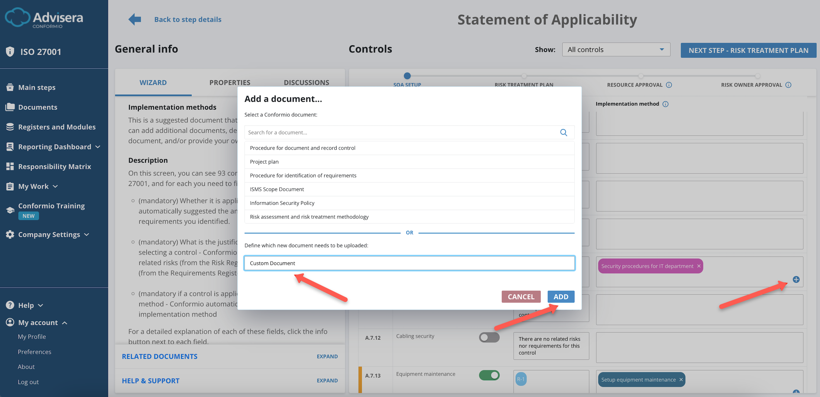 Uploaded Documents - Advisera Help Center