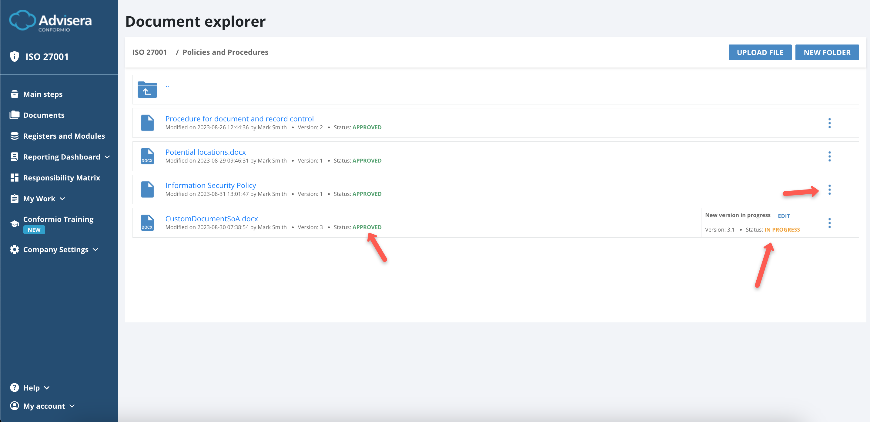 Document Explorer - Advisera Help Center