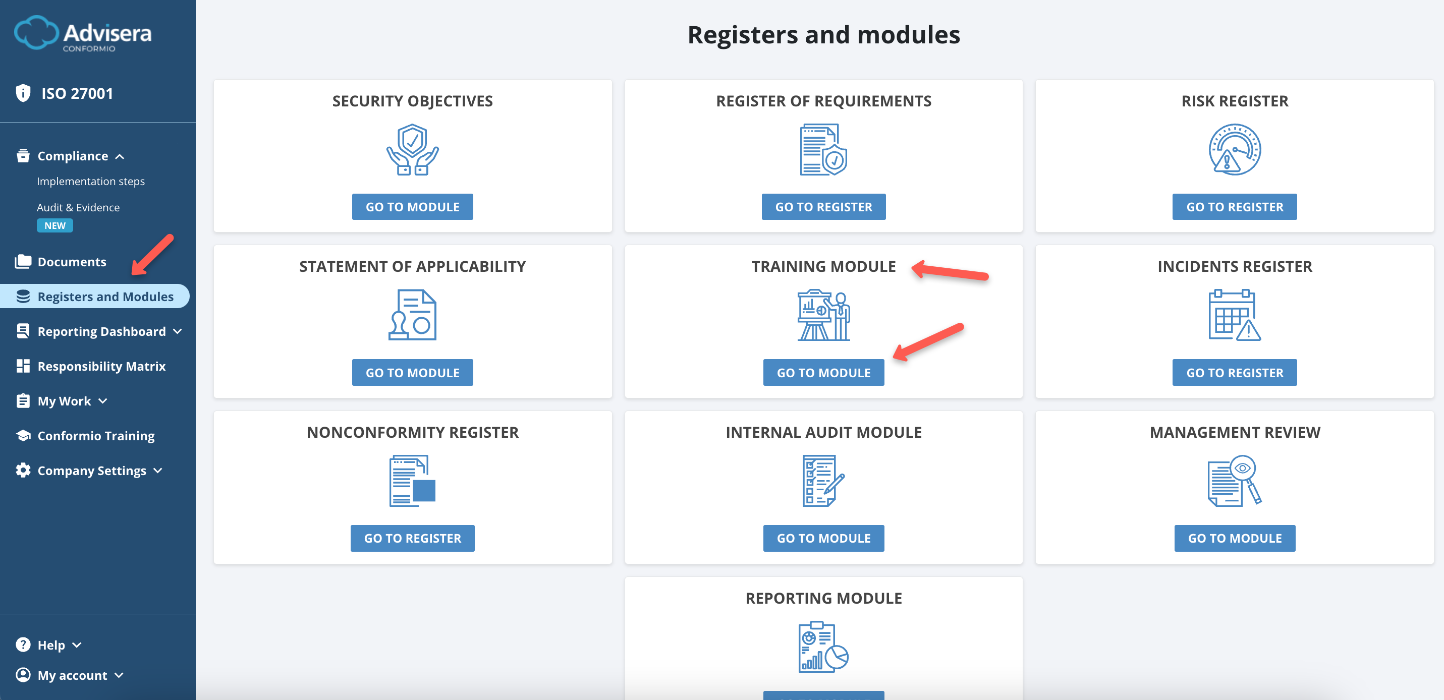 Training Module - Advisera Help Center
