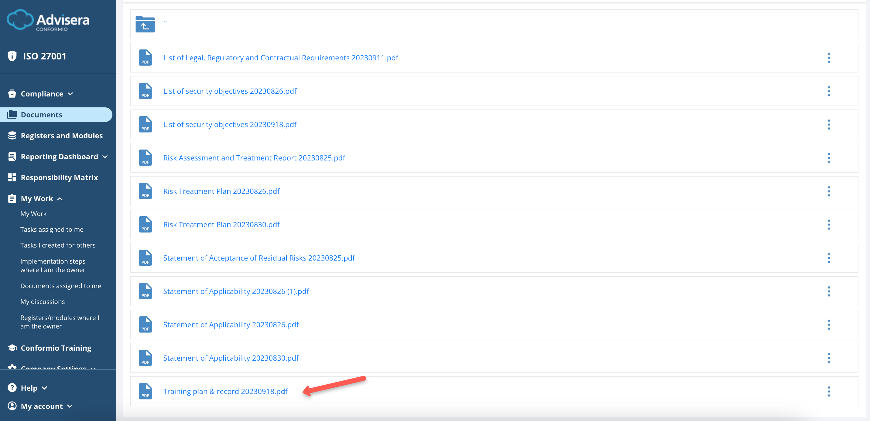 Training Module - Advisera Help Center
