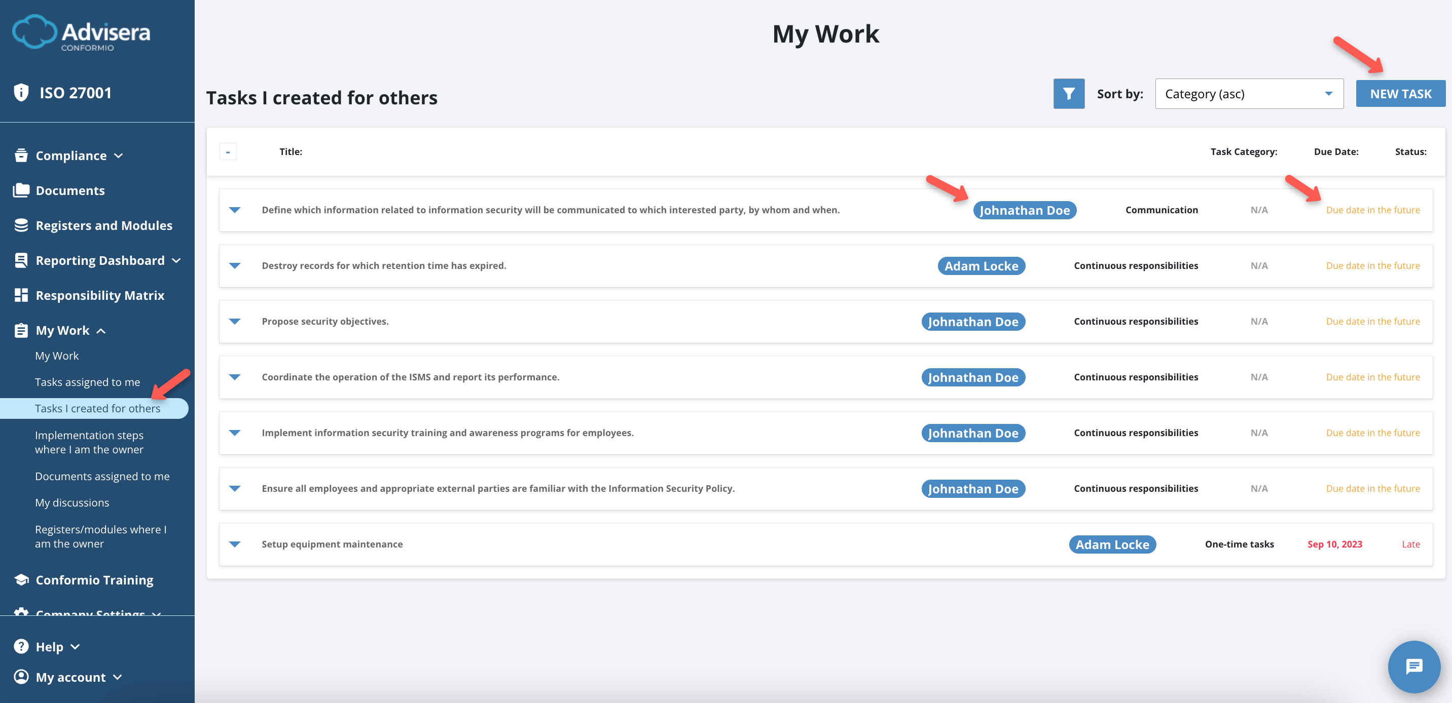 Responsibility Matrix & My Work - Advisera Help Center