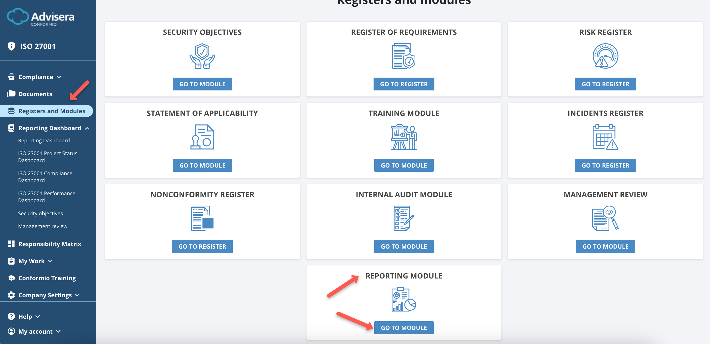 Reporting Dashboard - Advisera Help Center