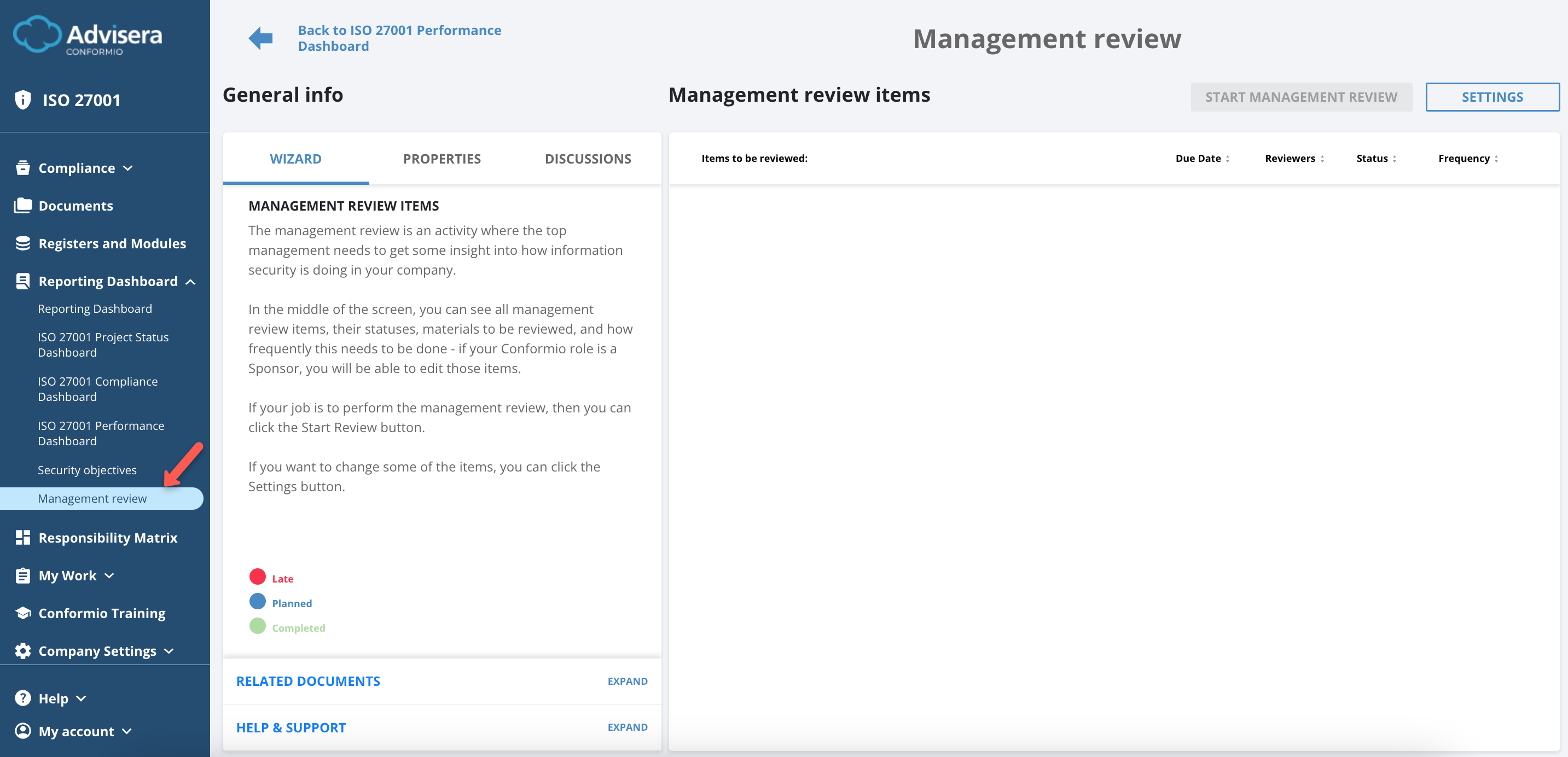 Reporting Dashboard - Advisera Help Center