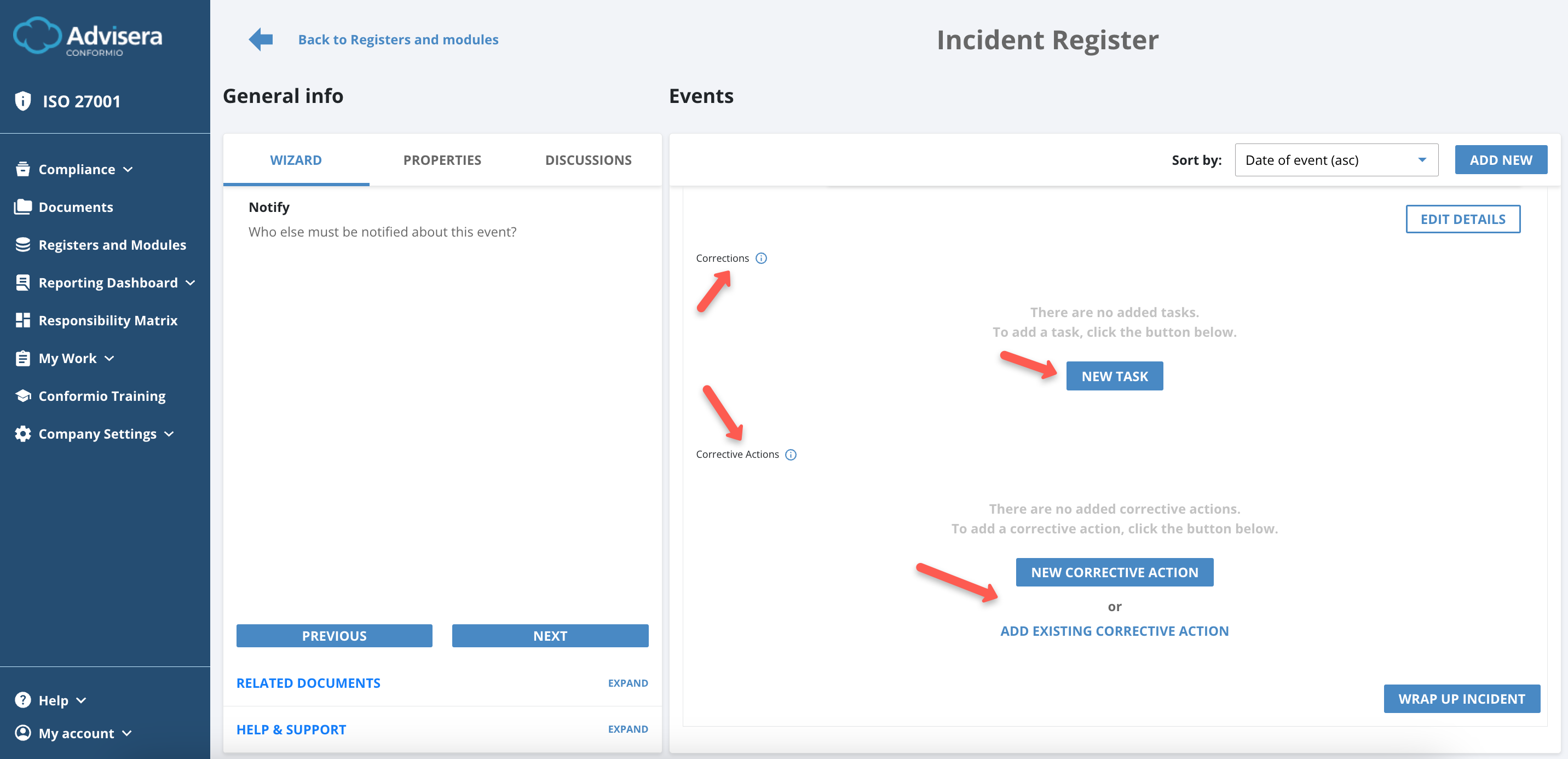 Incidents Register Incidents Register - Advisera Help Center