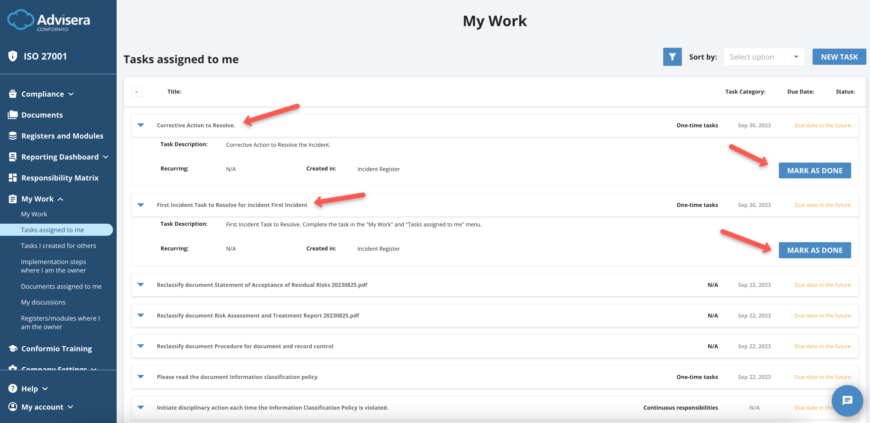 Incidents Register Incidents Register - Advisera Help Center