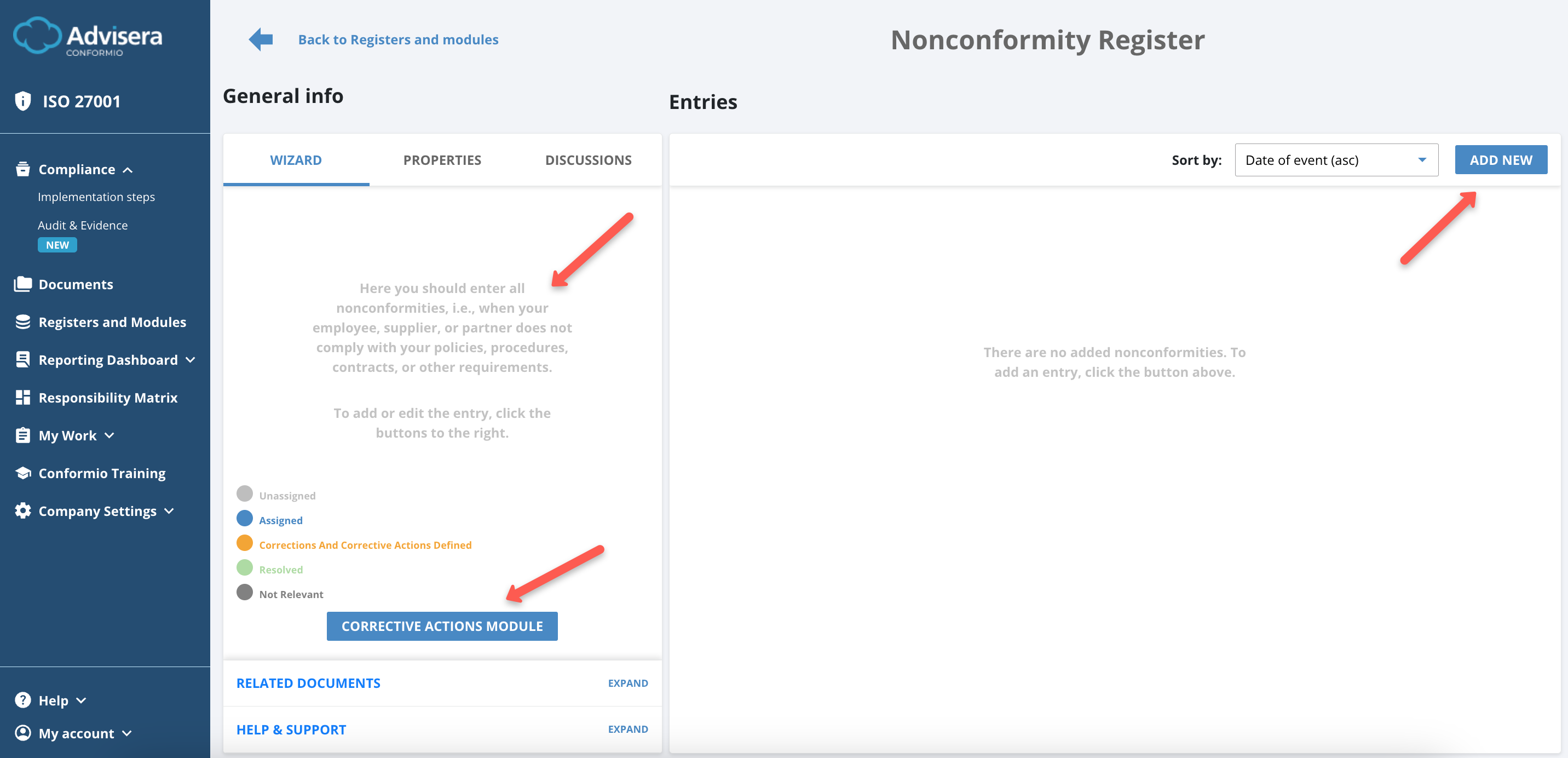 Nonconformity Register Nonconformity Register - Advisera Help Center