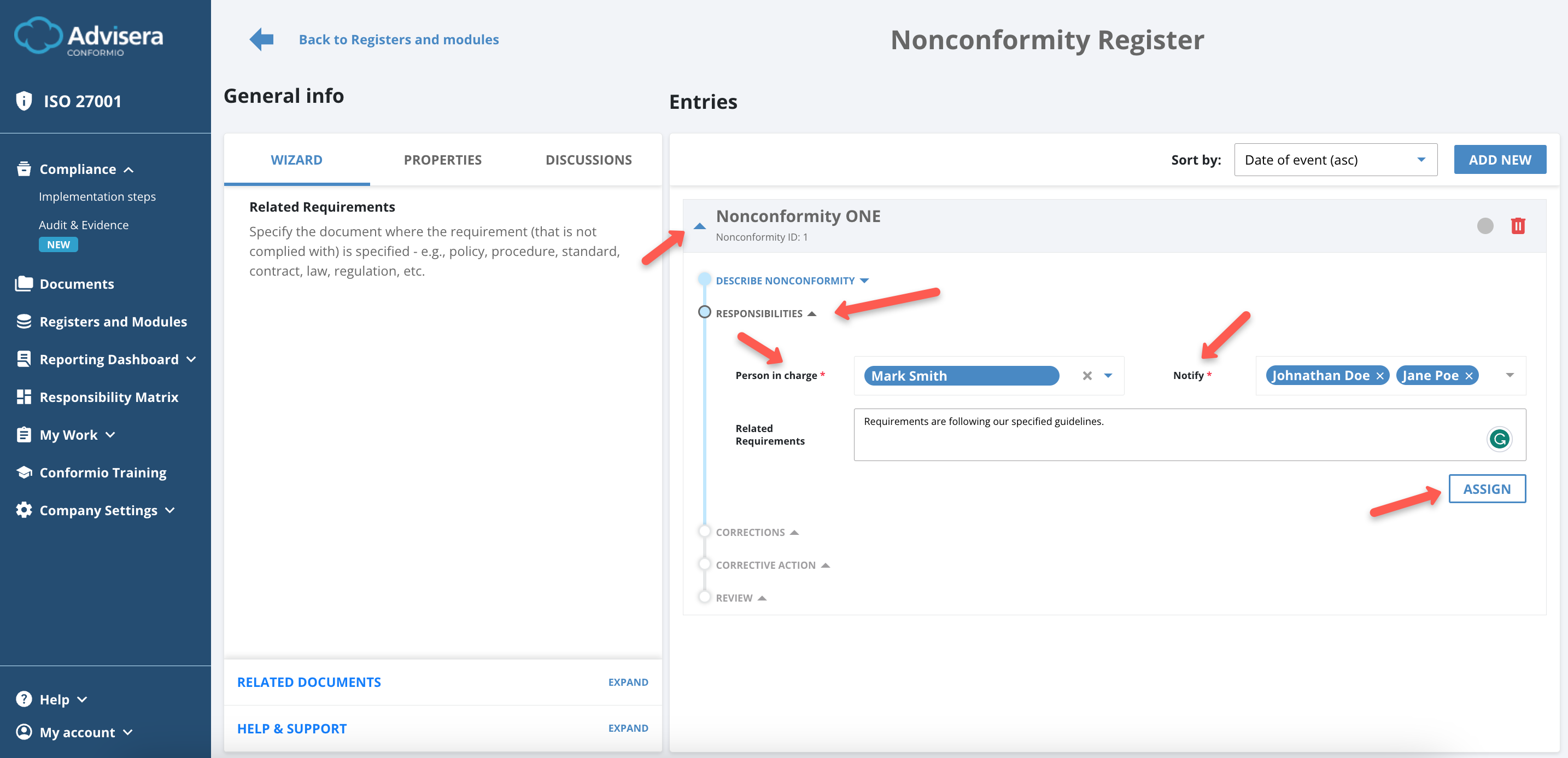 Nonconformity Register Nonconformity Register - Advisera Help Center