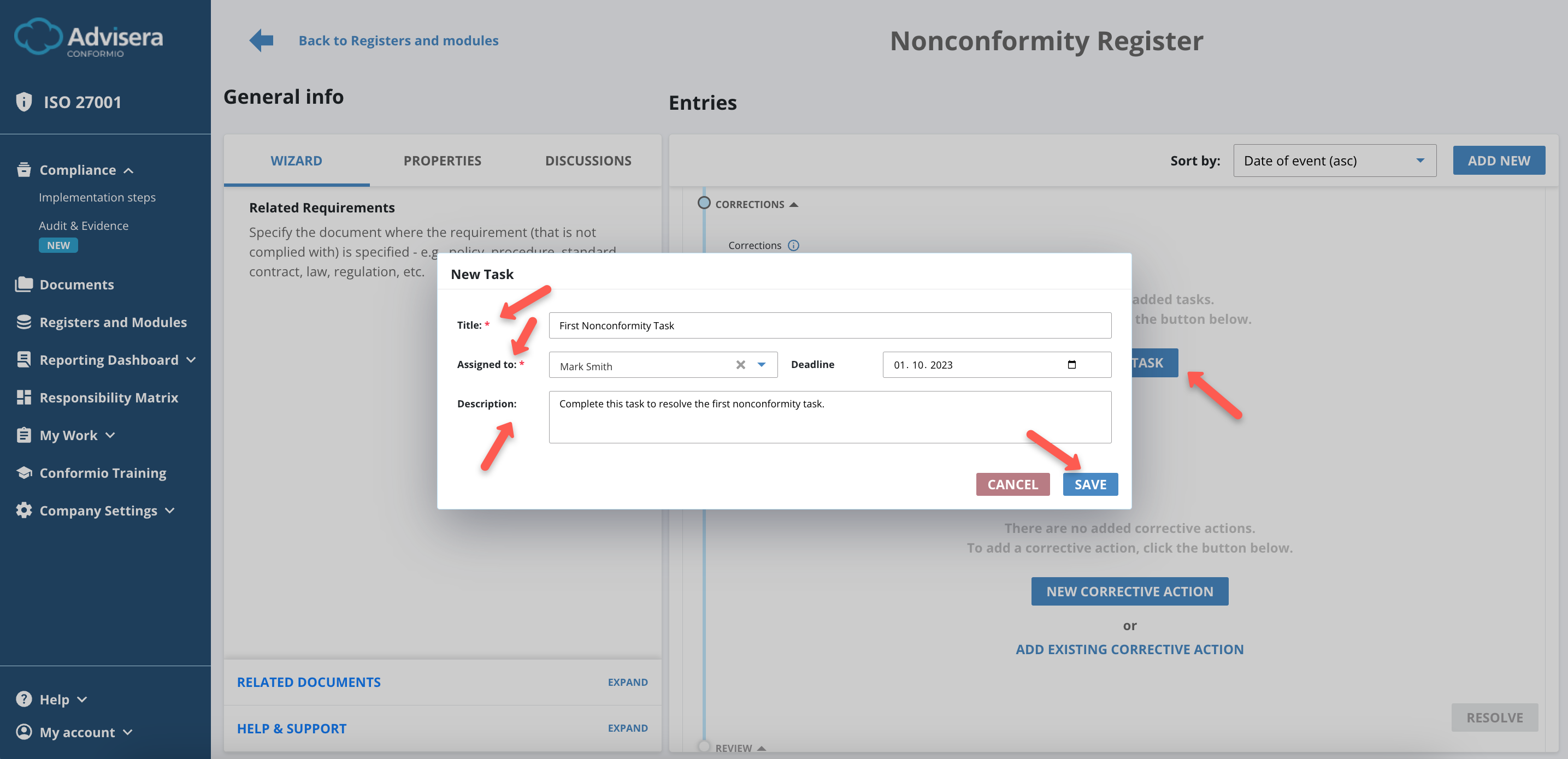 Nonconformity Register Nonconformity Register - Advisera Help Center