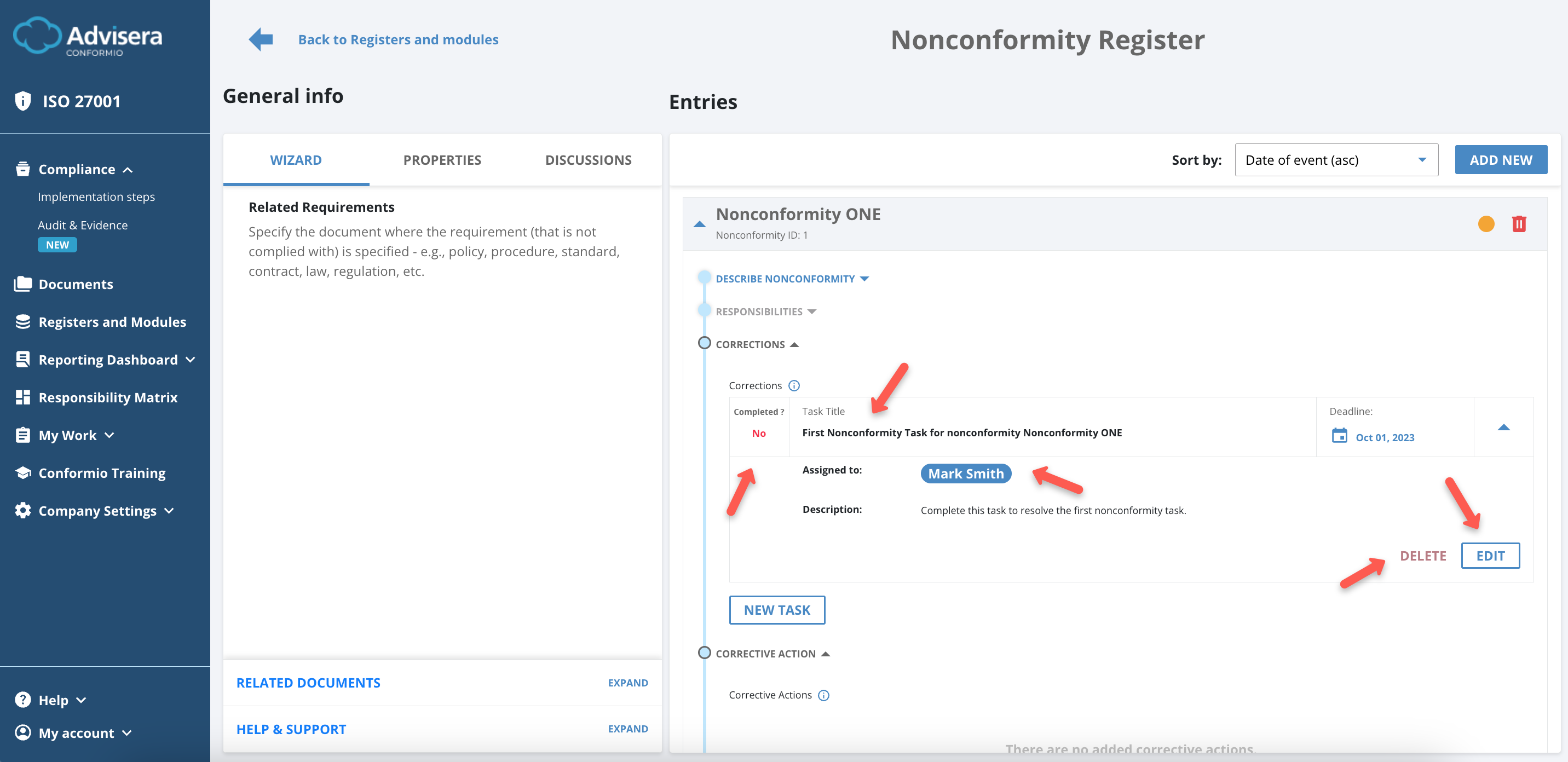 Nonconformity Register Nonconformity Register - Advisera Help Center
