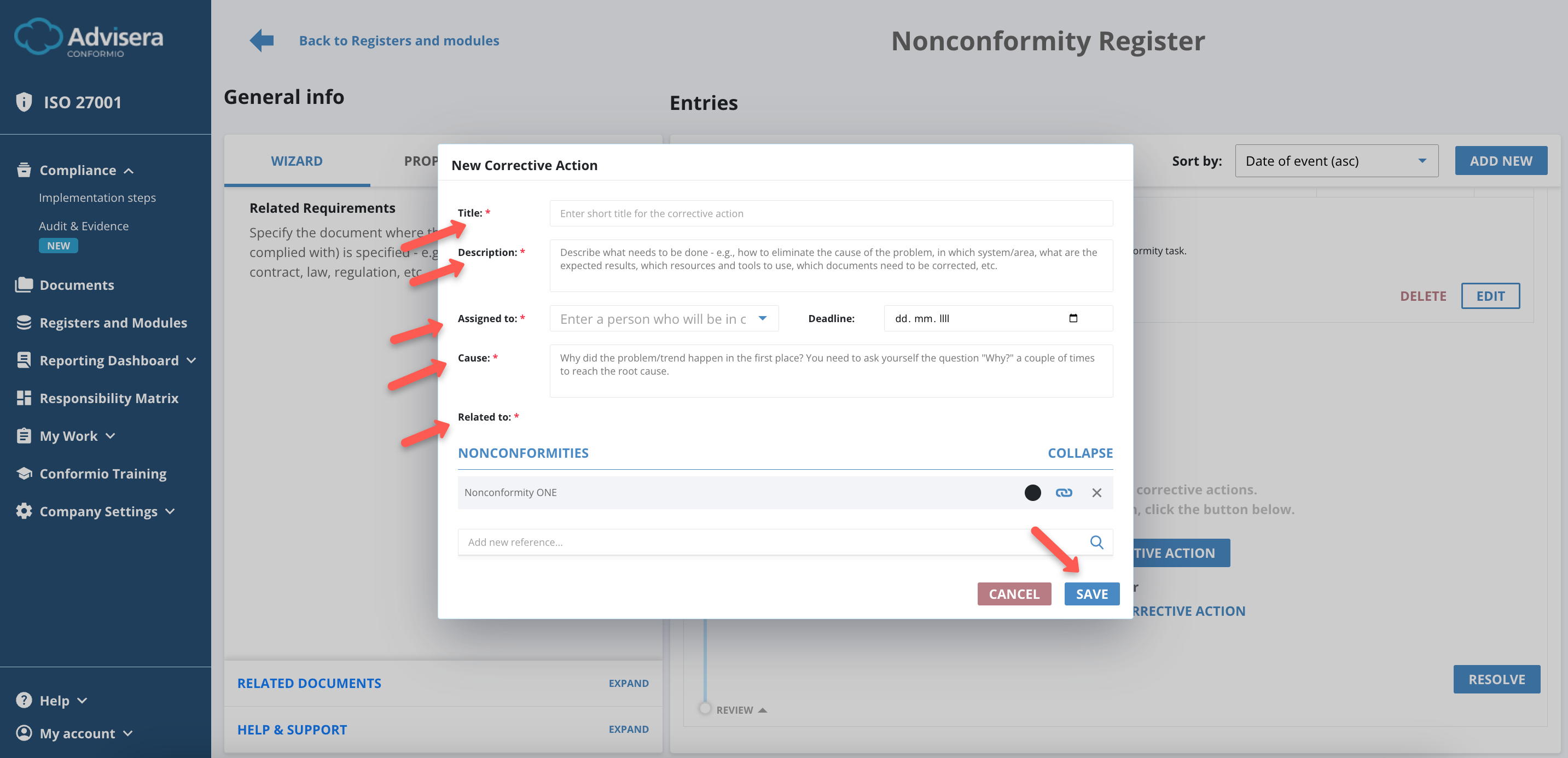Nonconformity Register Nonconformity Register - Advisera Help Center