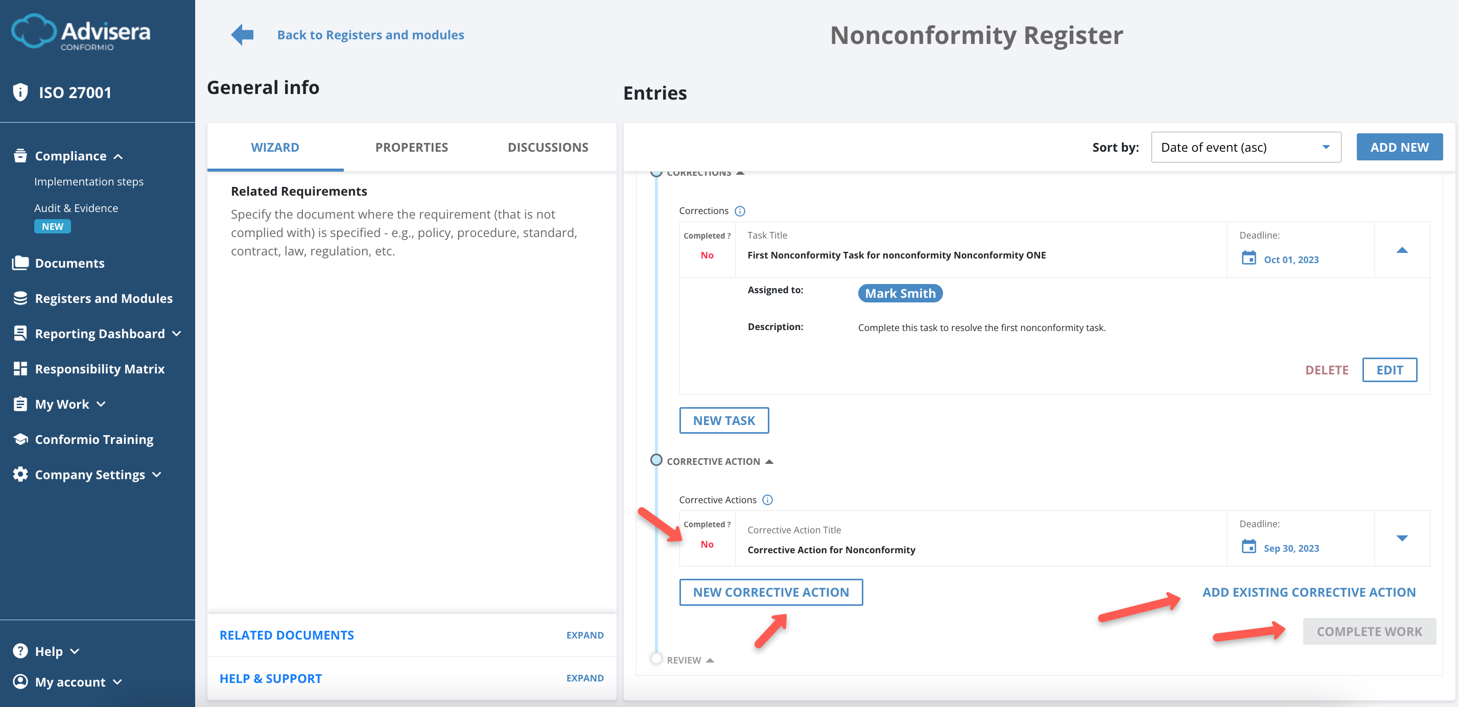 Nonconformity Register Nonconformity Register - Advisera Help Center