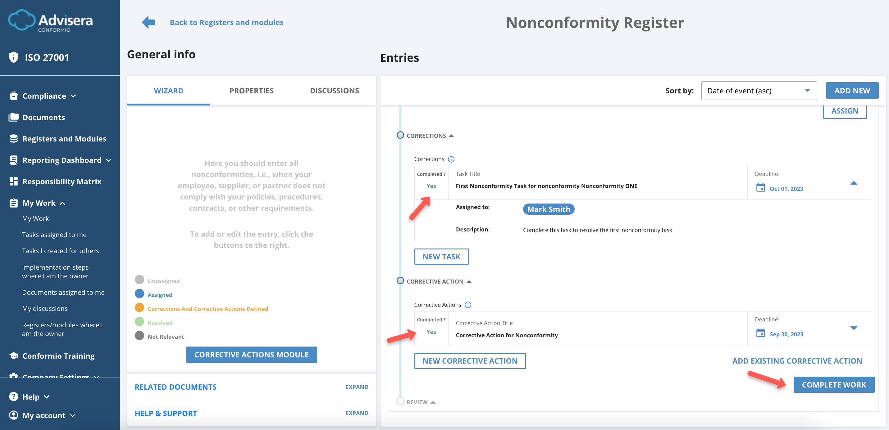 Nonconformity Register Nonconformity Register - Advisera Help Center