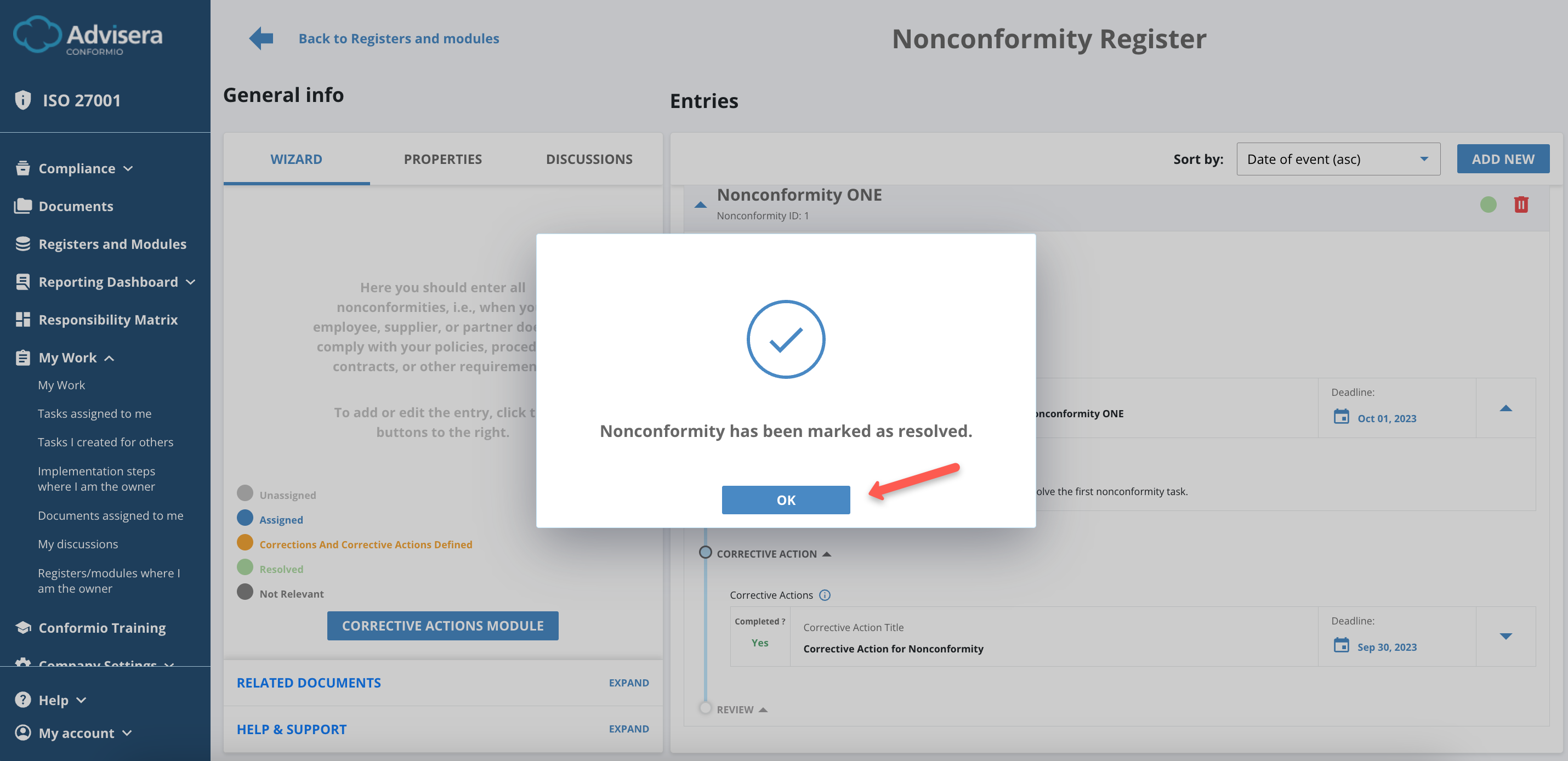 Nonconformity Register Nonconformity Register - Advisera Help Center