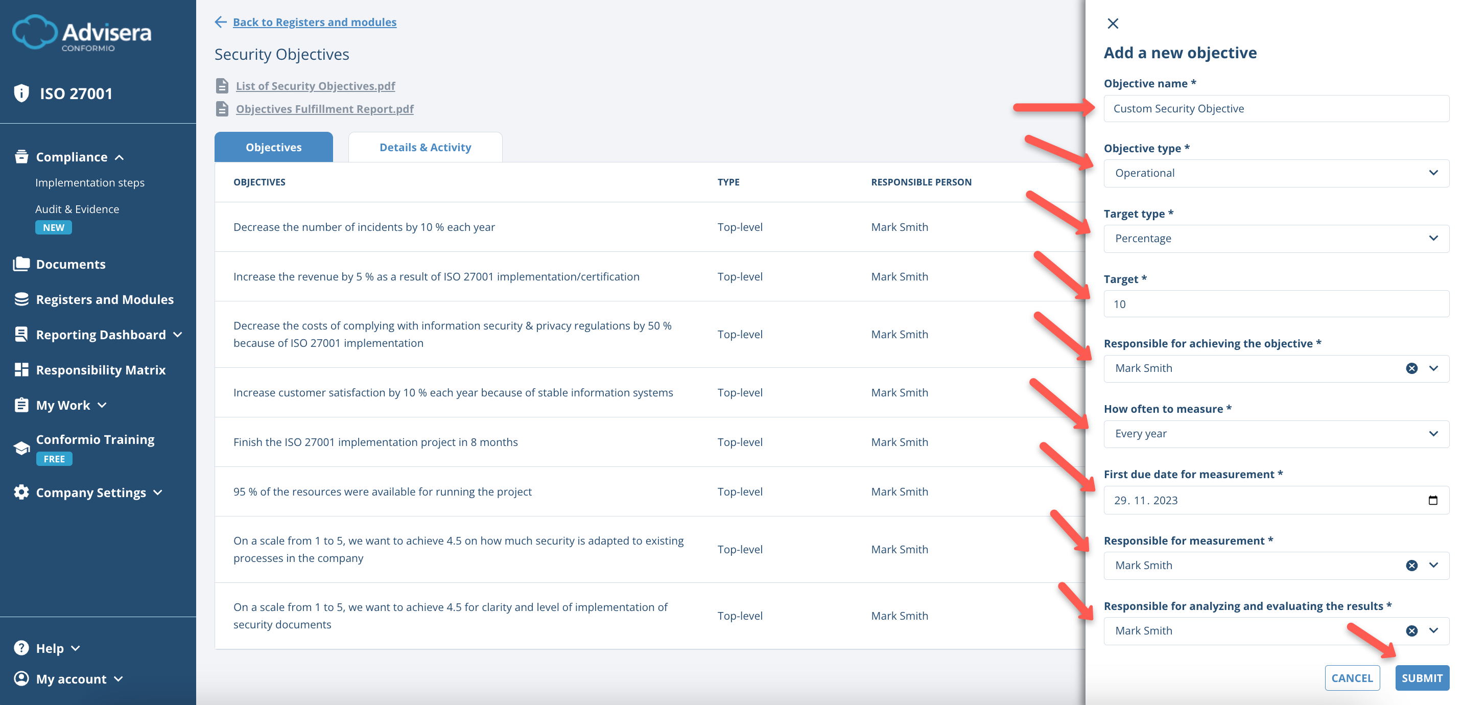 Security Objectives - Advisera Help Center