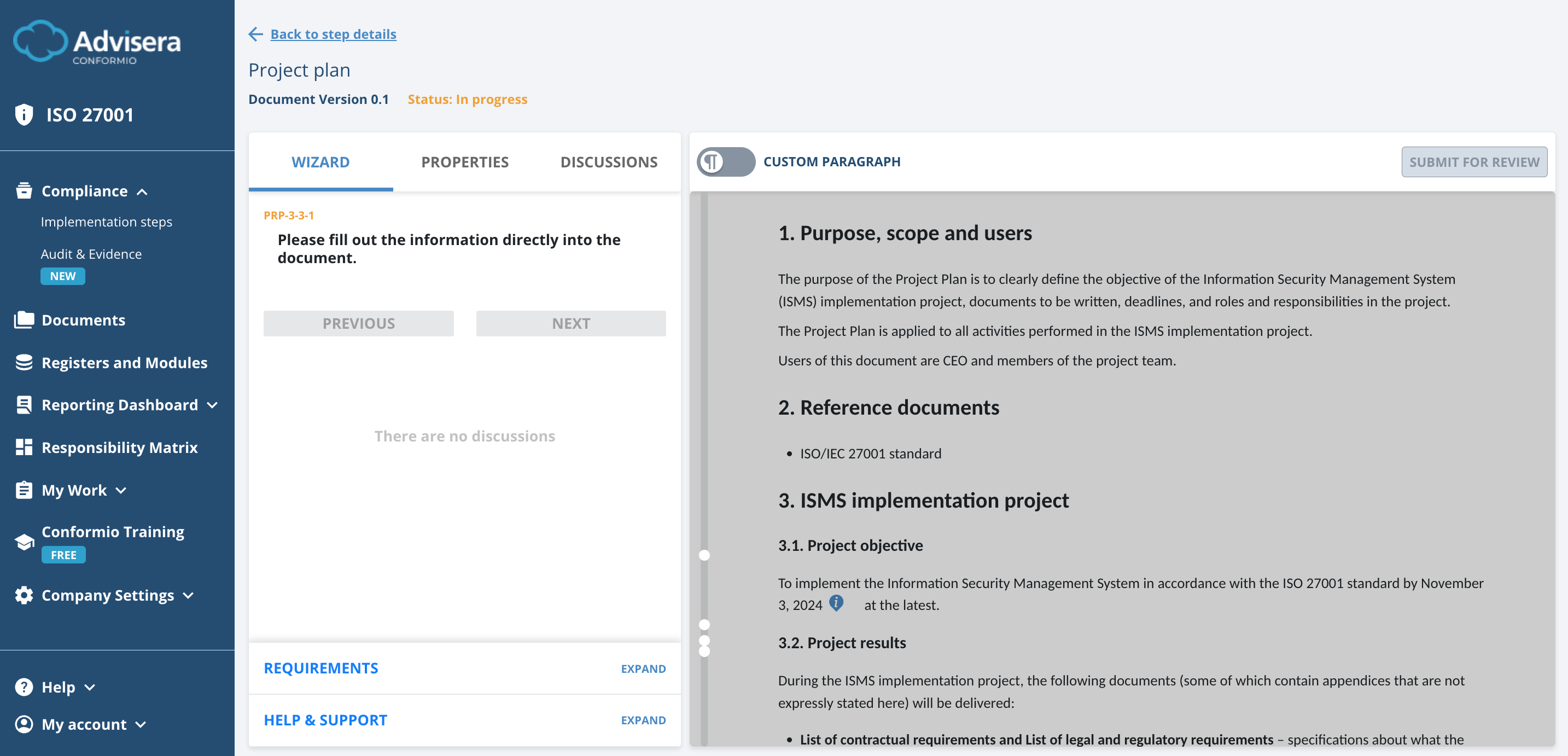 List of ISO 27001 documents in Conformio - Advisera Help Center