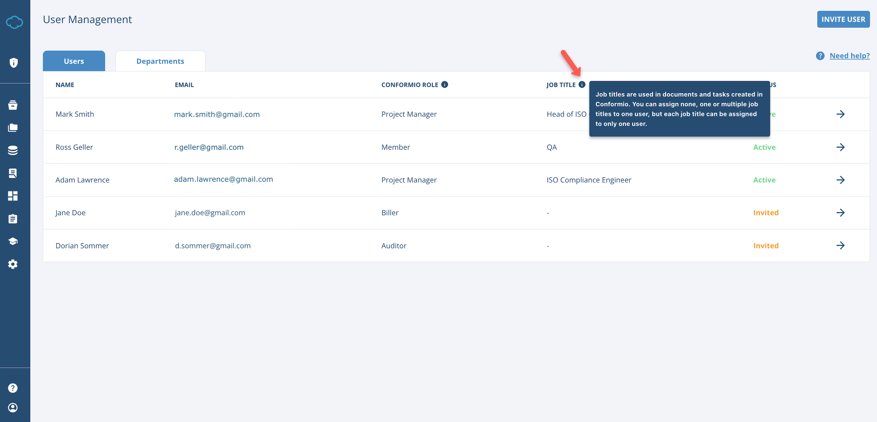 User Management in Conformio - Advisera Help Center