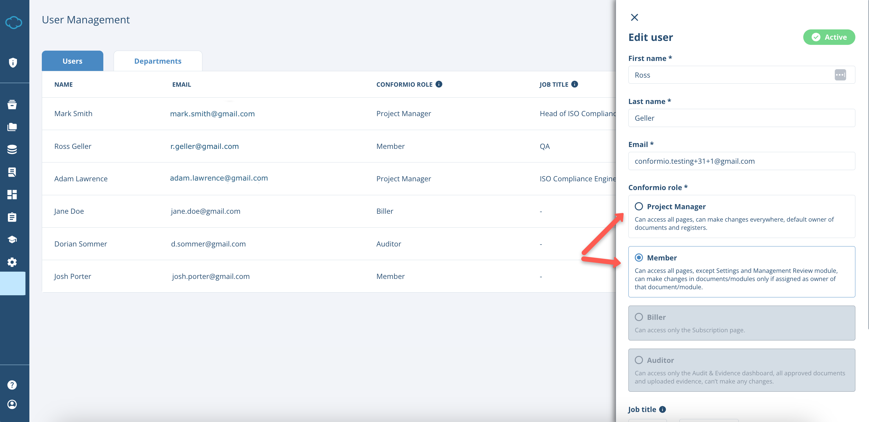 User Management in Conformio - Advisera Help Center