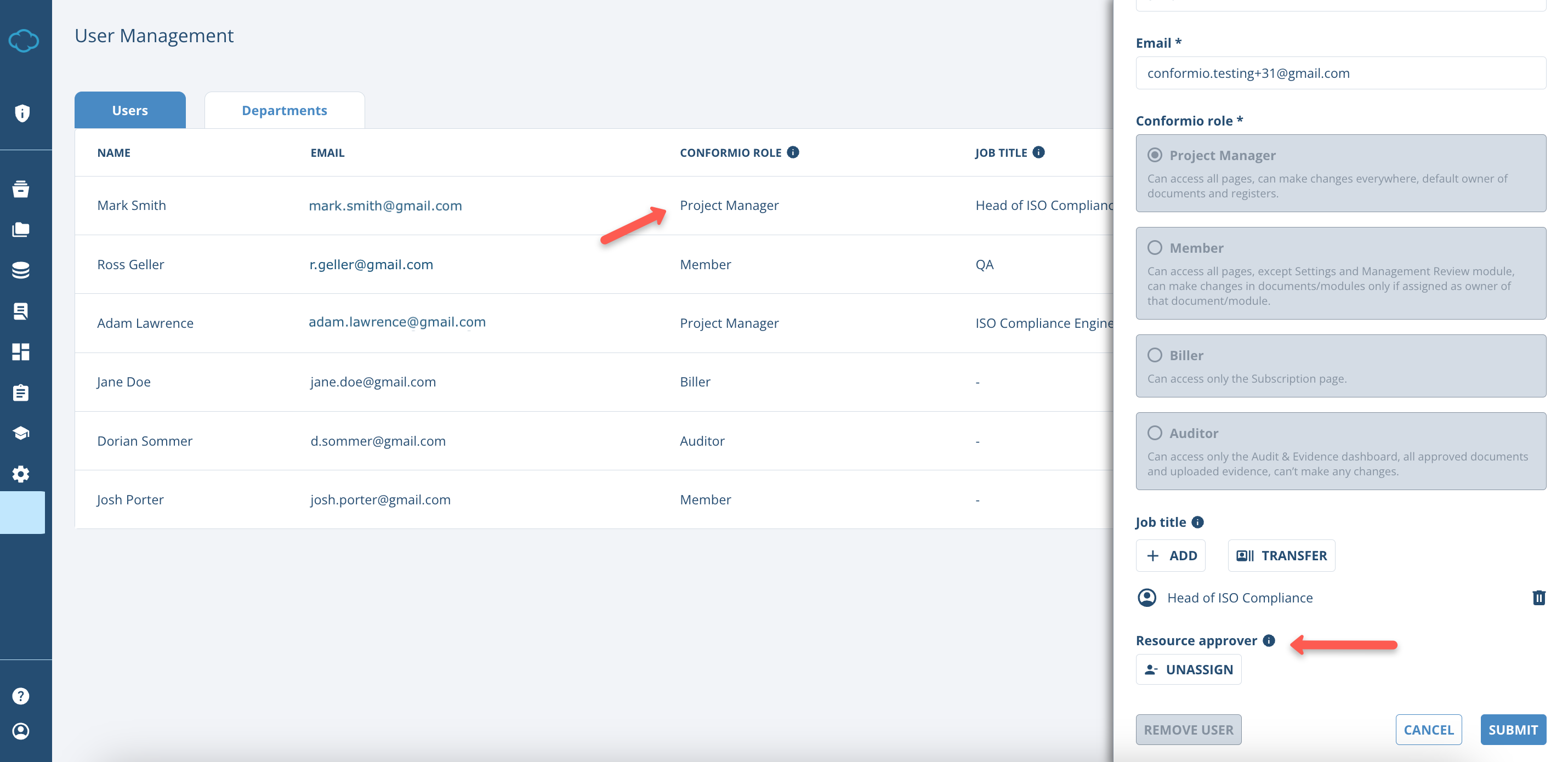 User Management in Conformio - Advisera Help Center