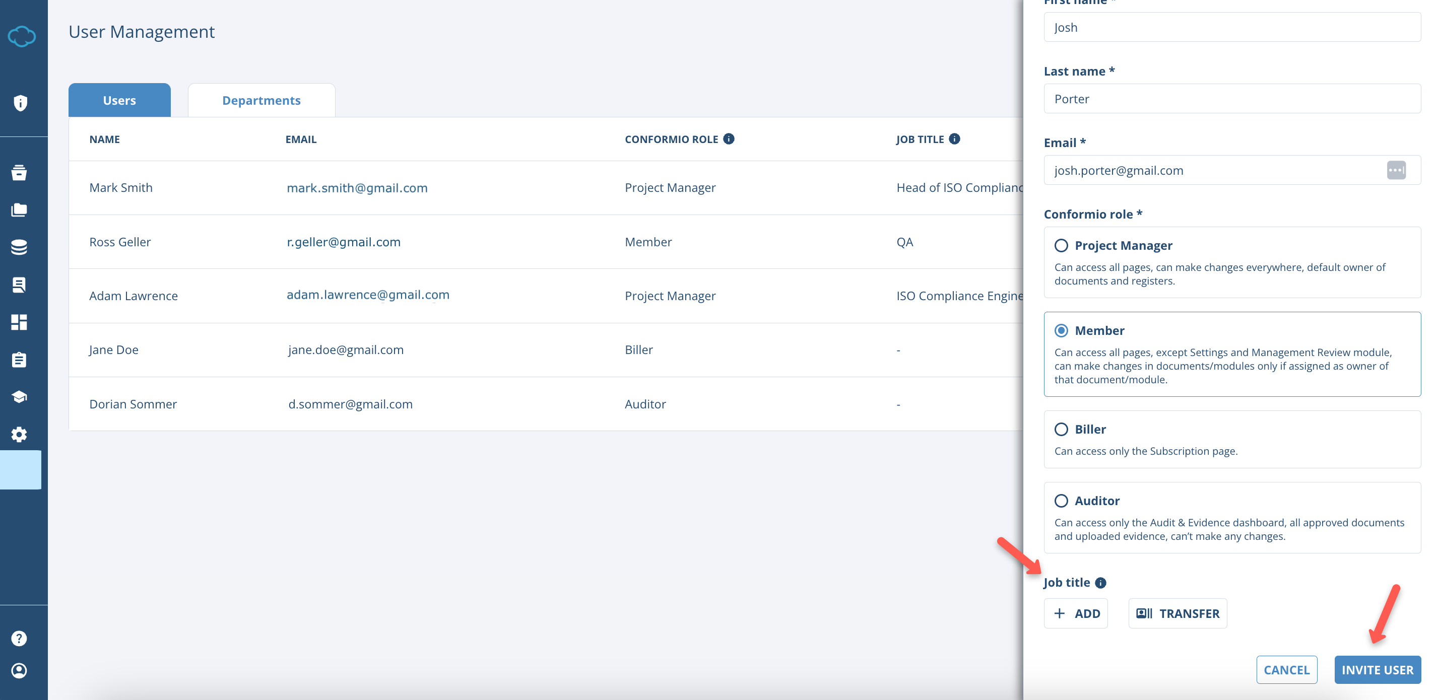 User Management in Conformio - Advisera Help Center
