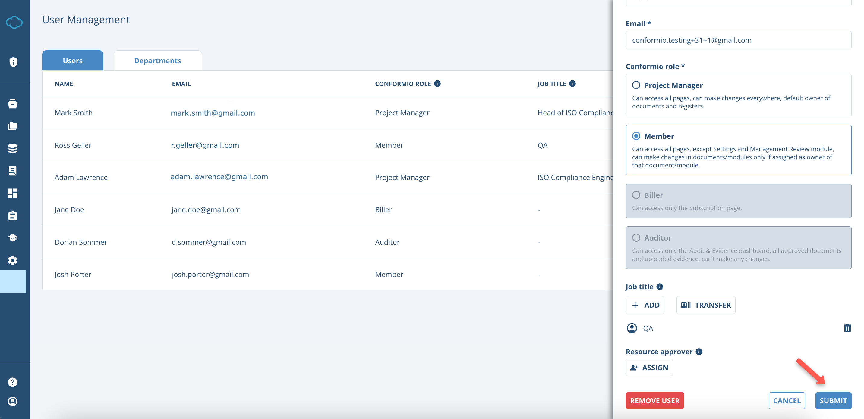 User Management in Conformio - Advisera Help Center