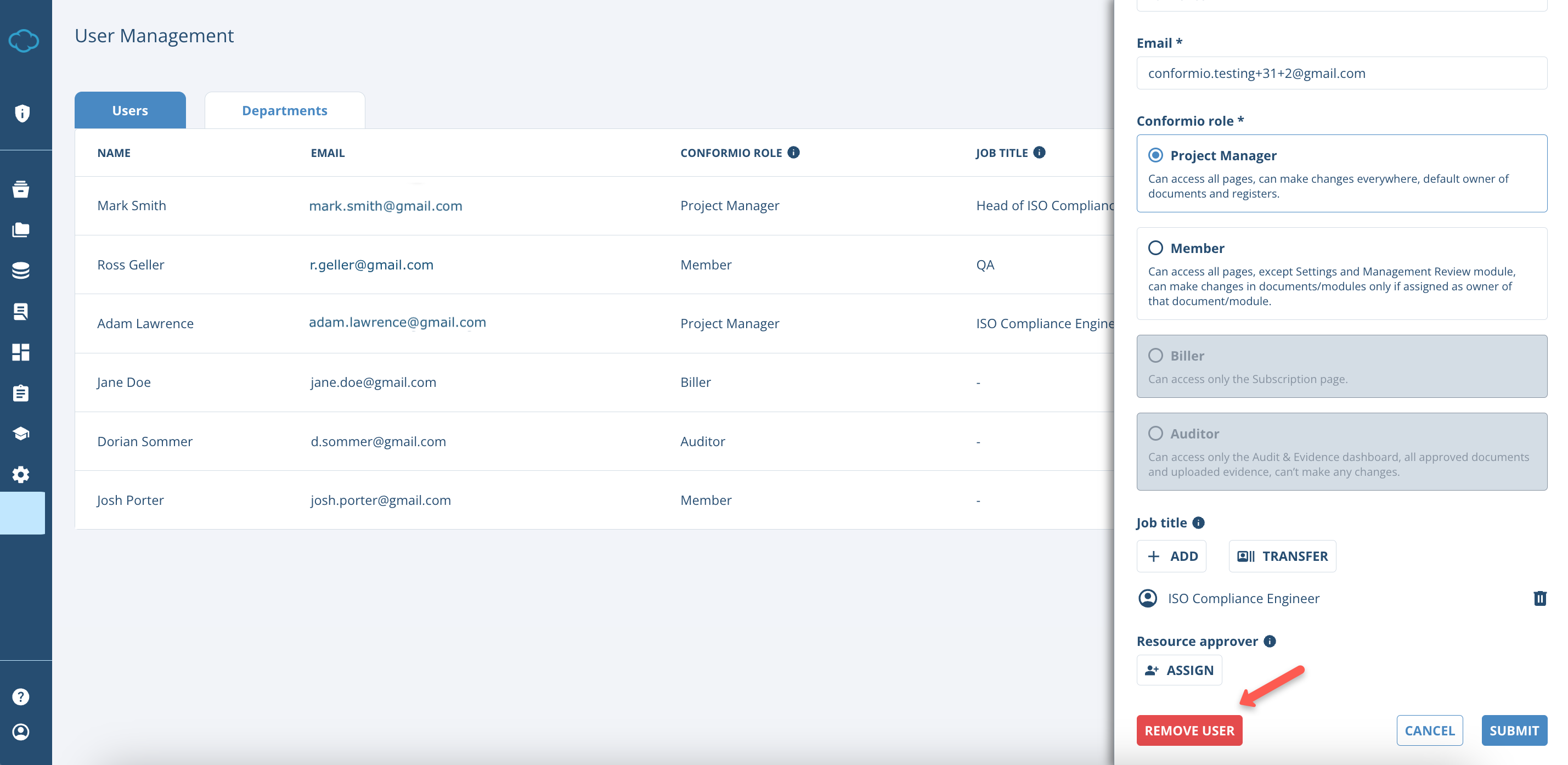 User Management in Conformio - Advisera Help Center
