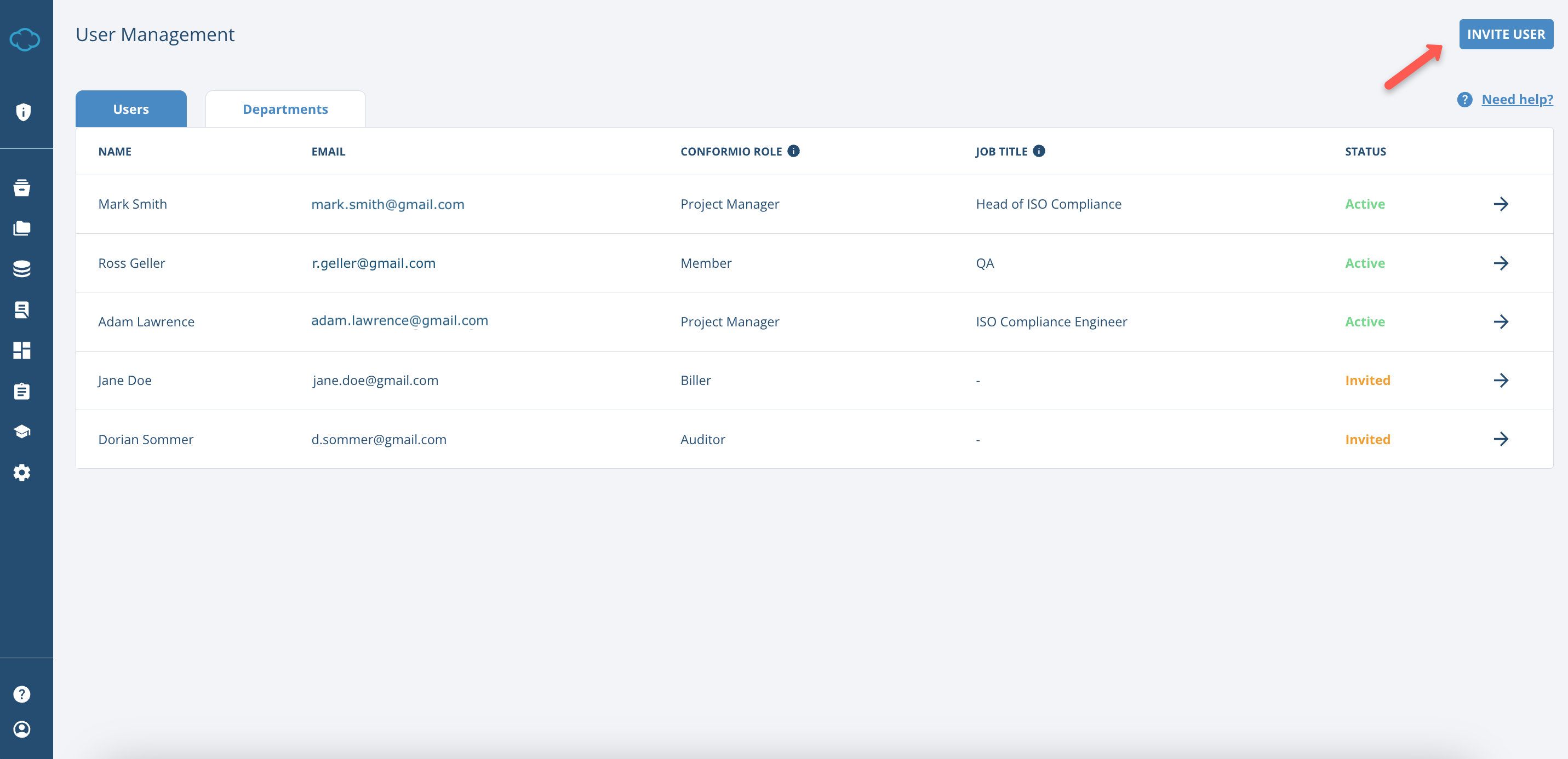 User Management in Conformio - Advisera Help Center