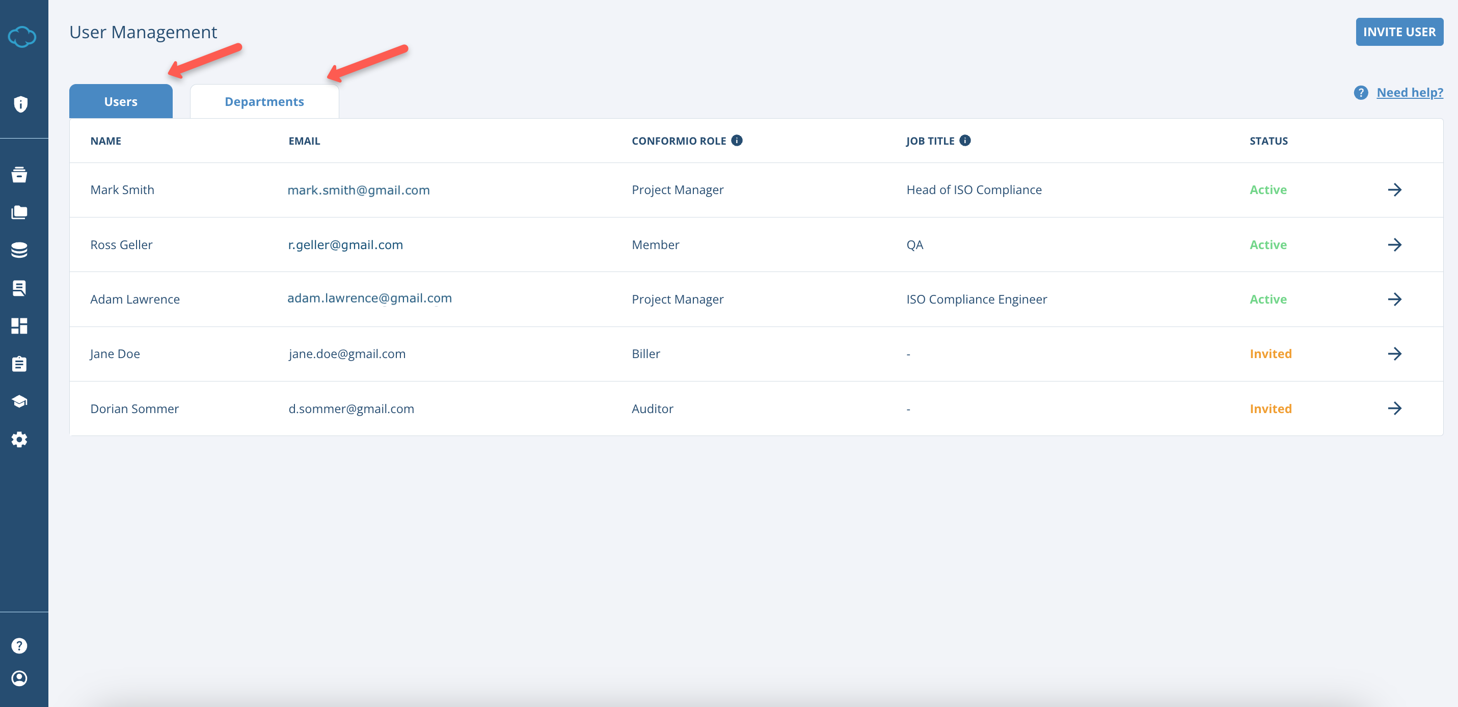 User Management in Conformio - Advisera Help Center