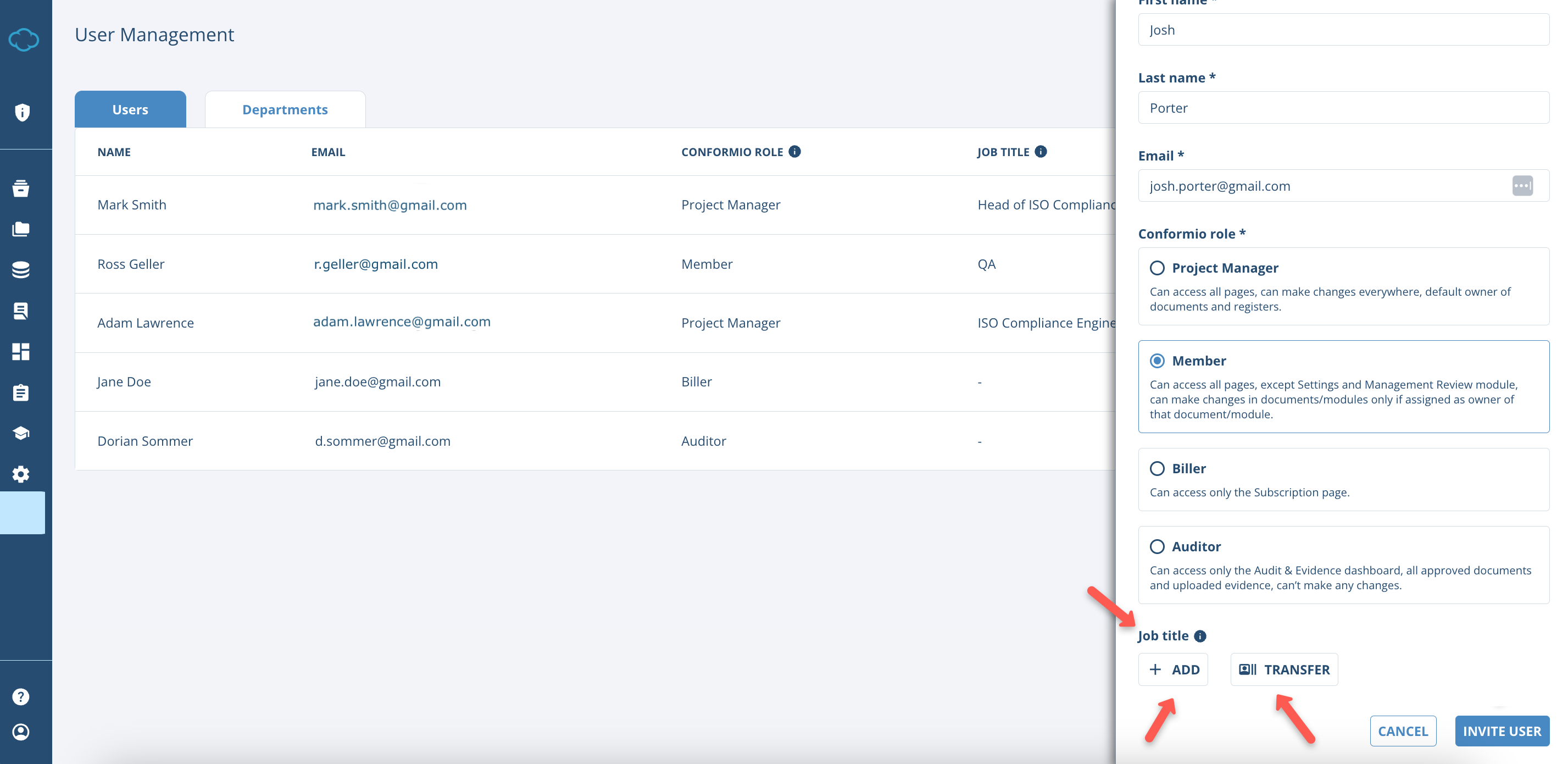 User Management in Conformio - Advisera Help Center
