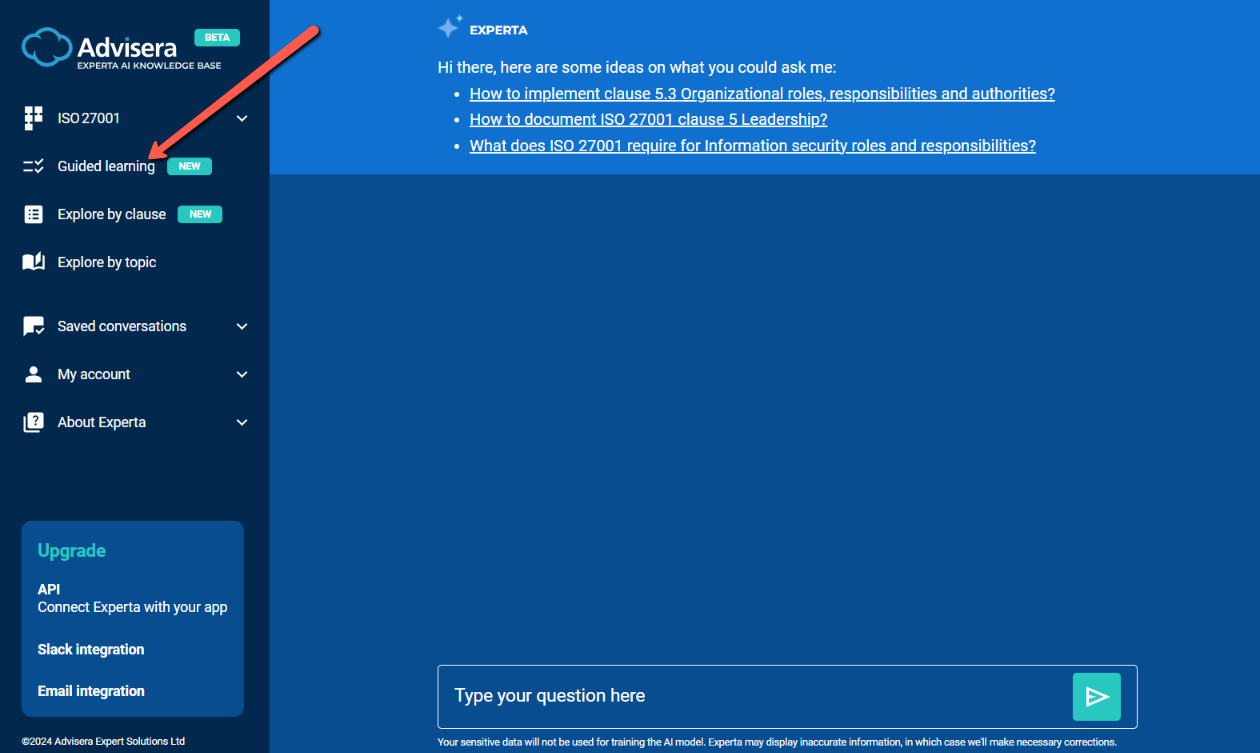 How to use Experta as an auditor - Advisera Help Center