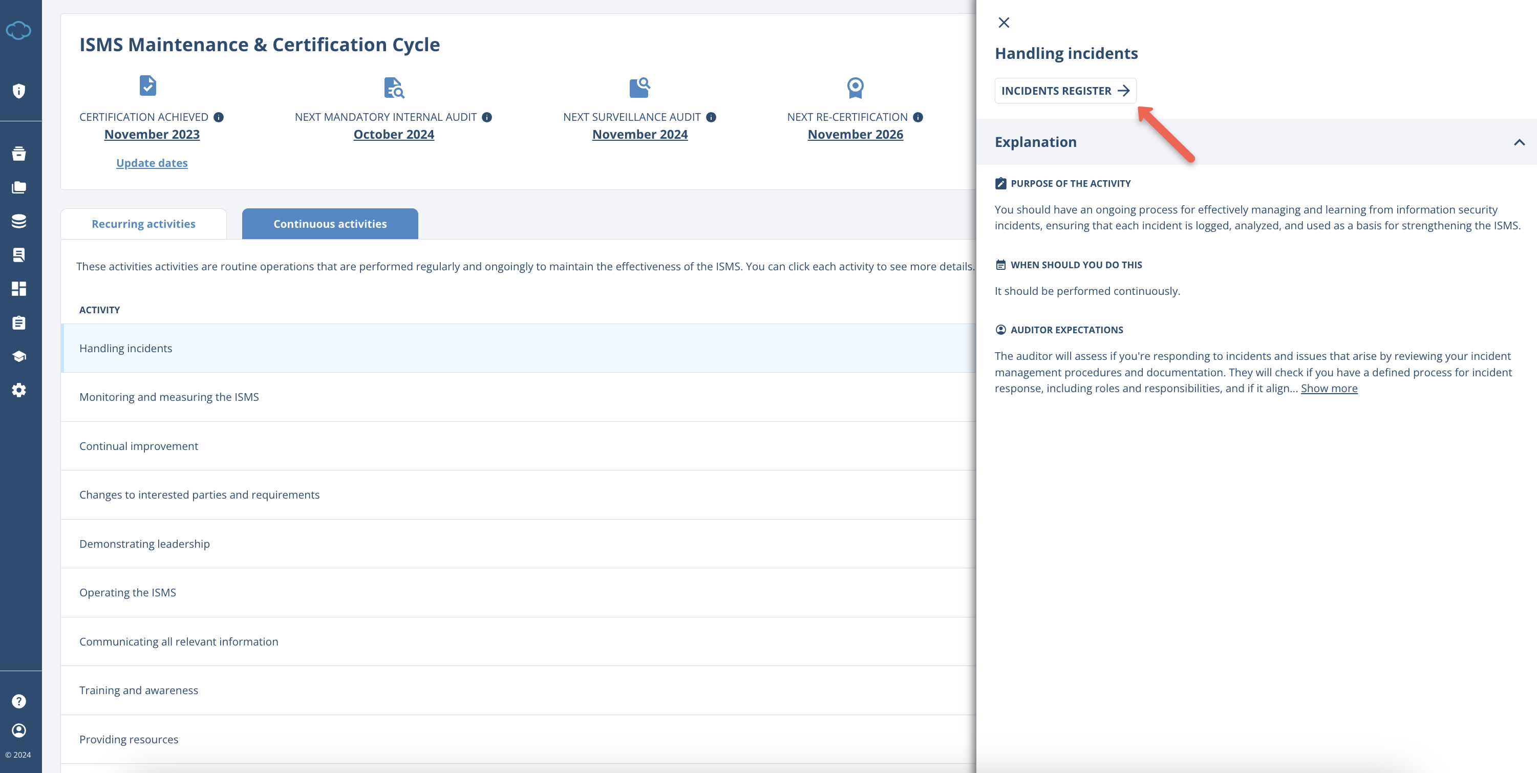 Maintenance Module - Advisera Help Center