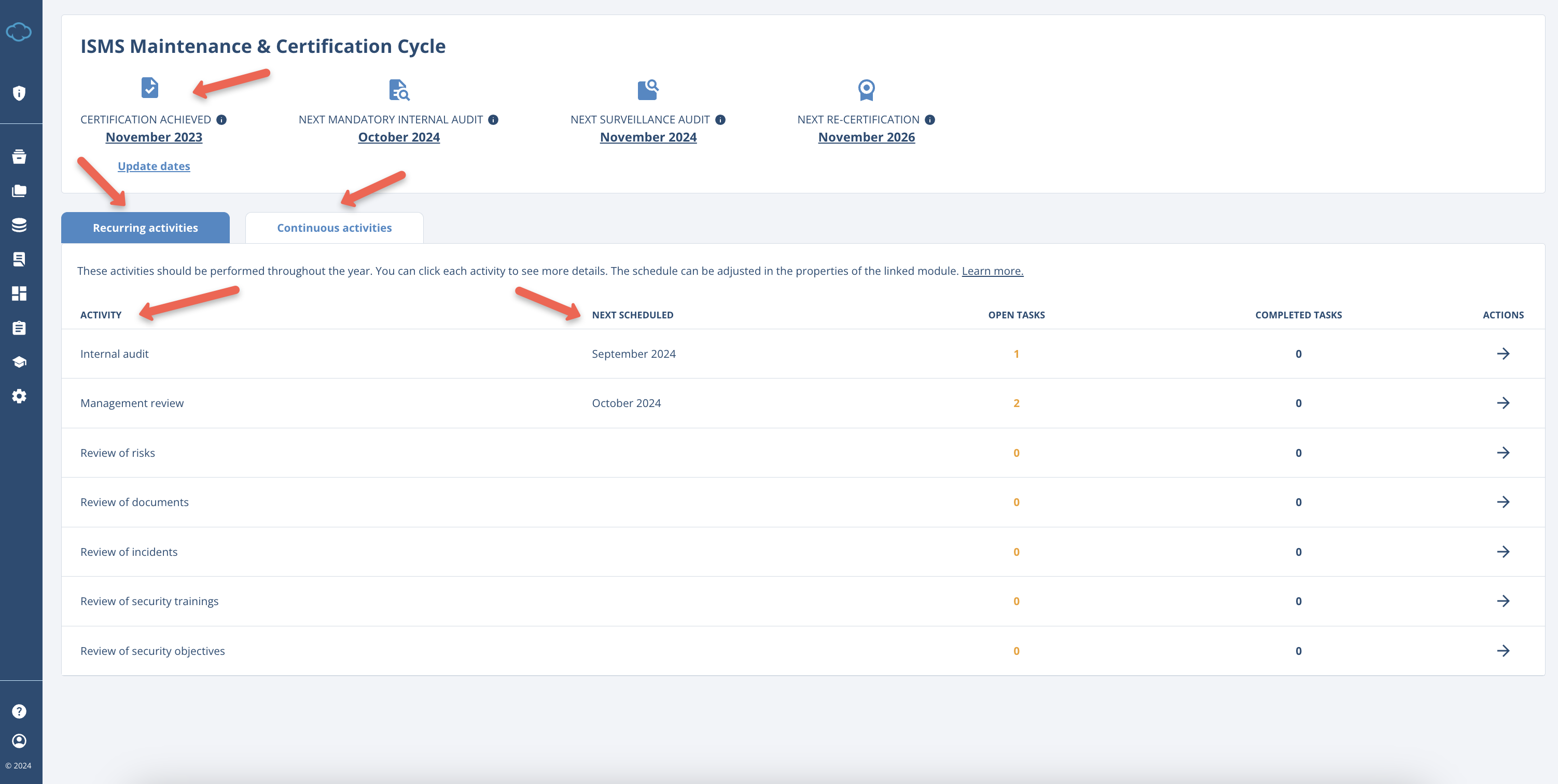 Maintenance Module - Advisera Help Center