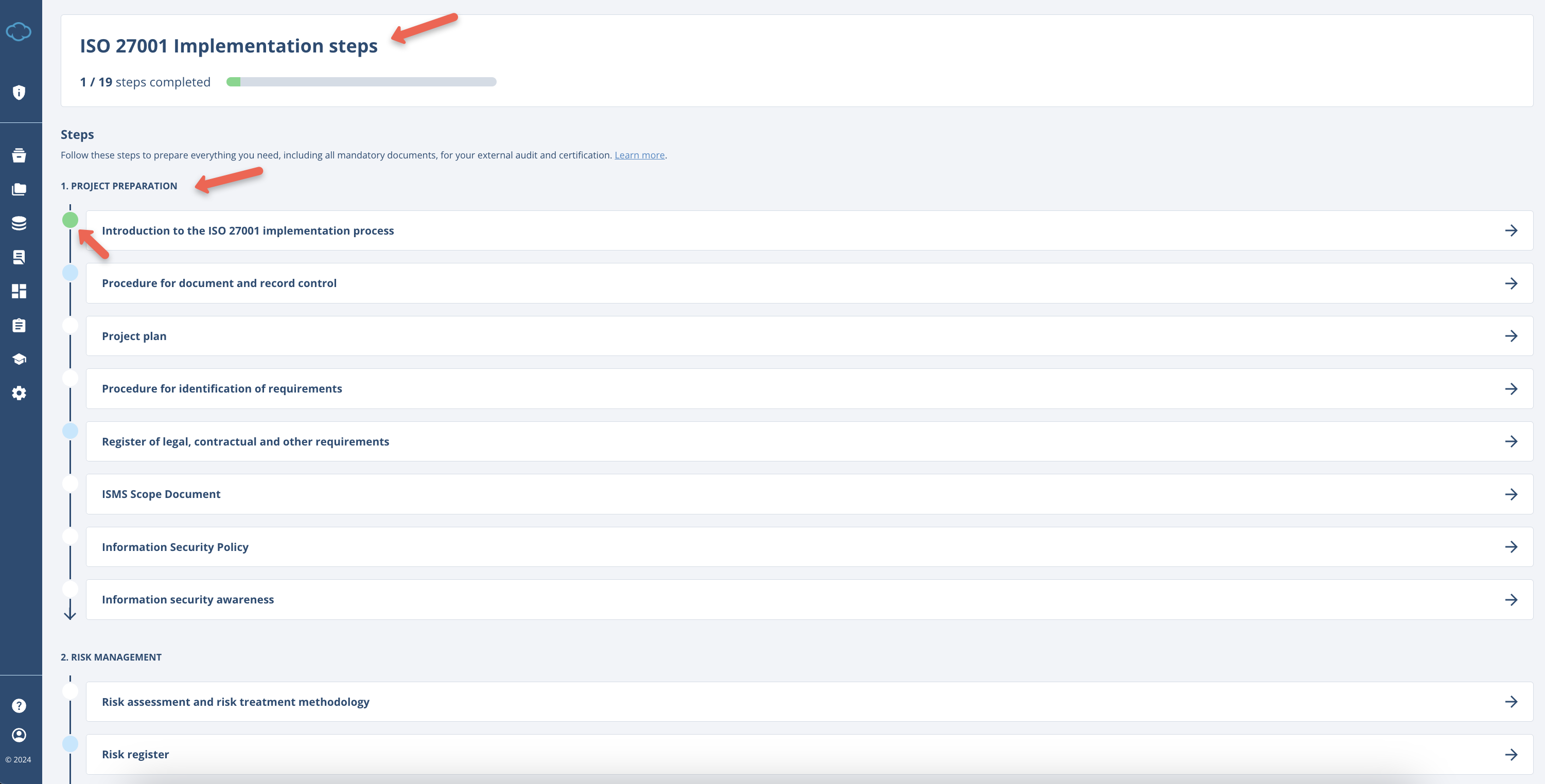 Implementation - Conformio Implementation Steps - Advisera Help Center