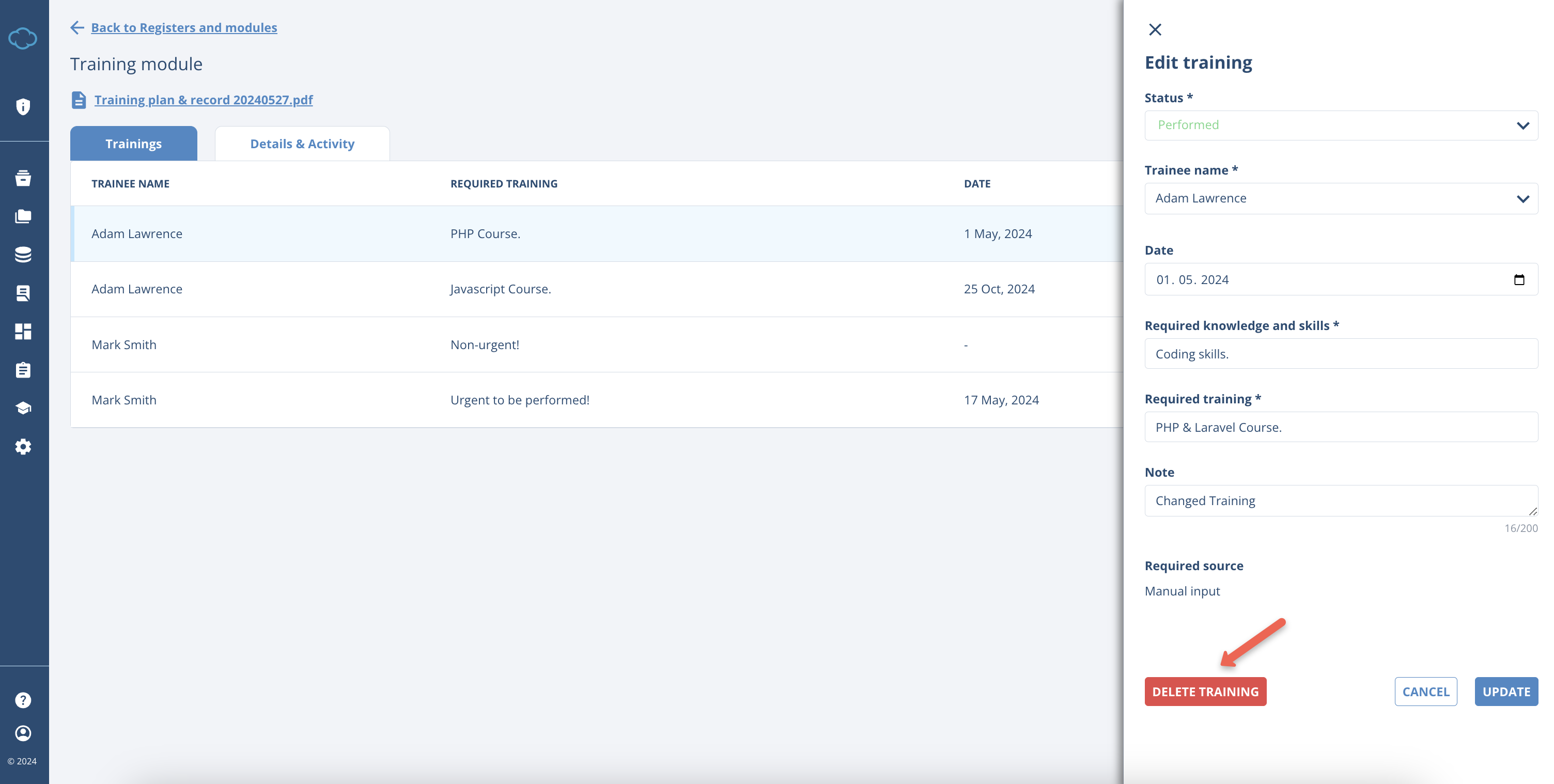 Training Module - Advisera Help Center