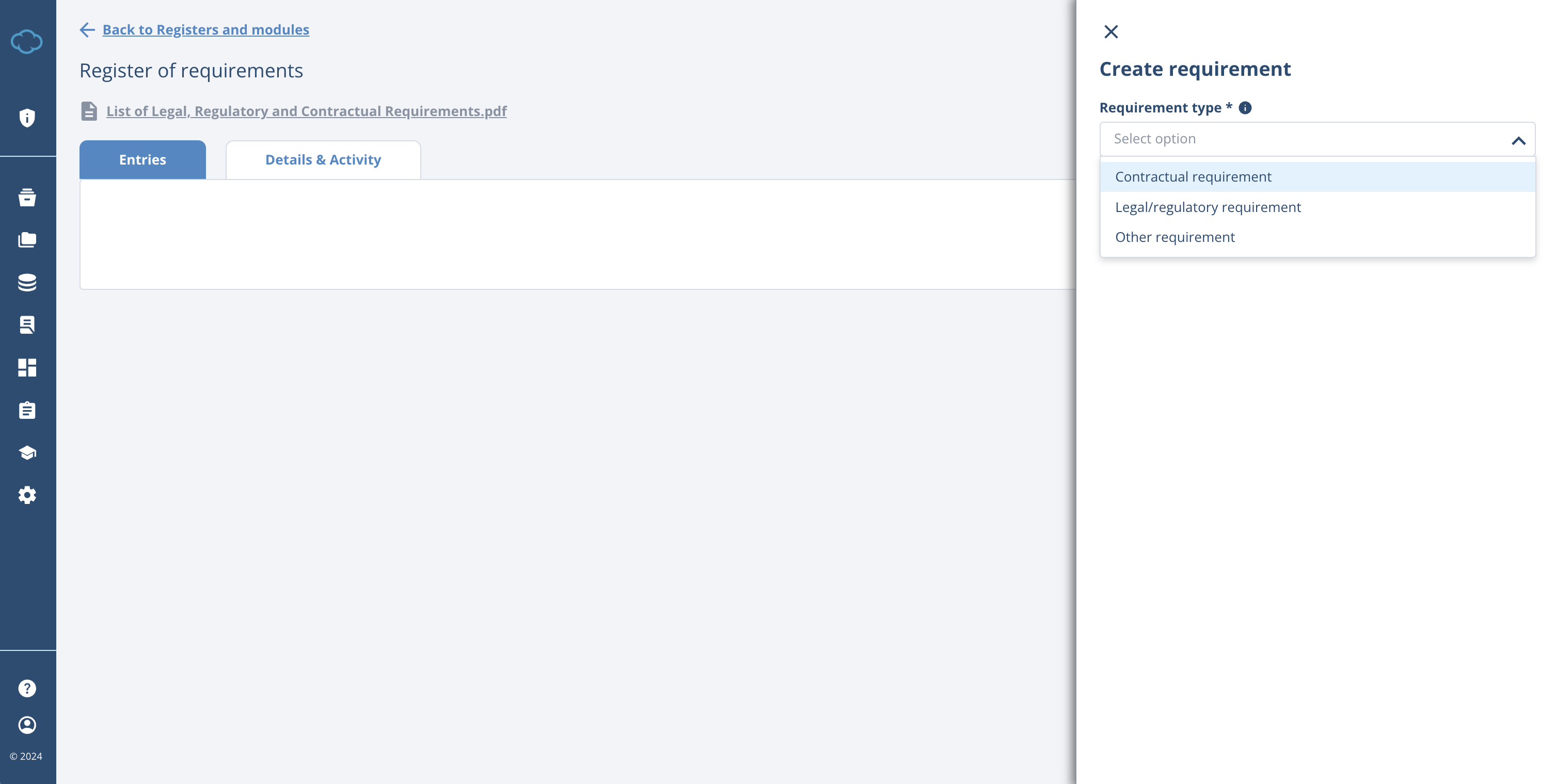 Register of Requirements Register of Requirements - Advisera Help Center