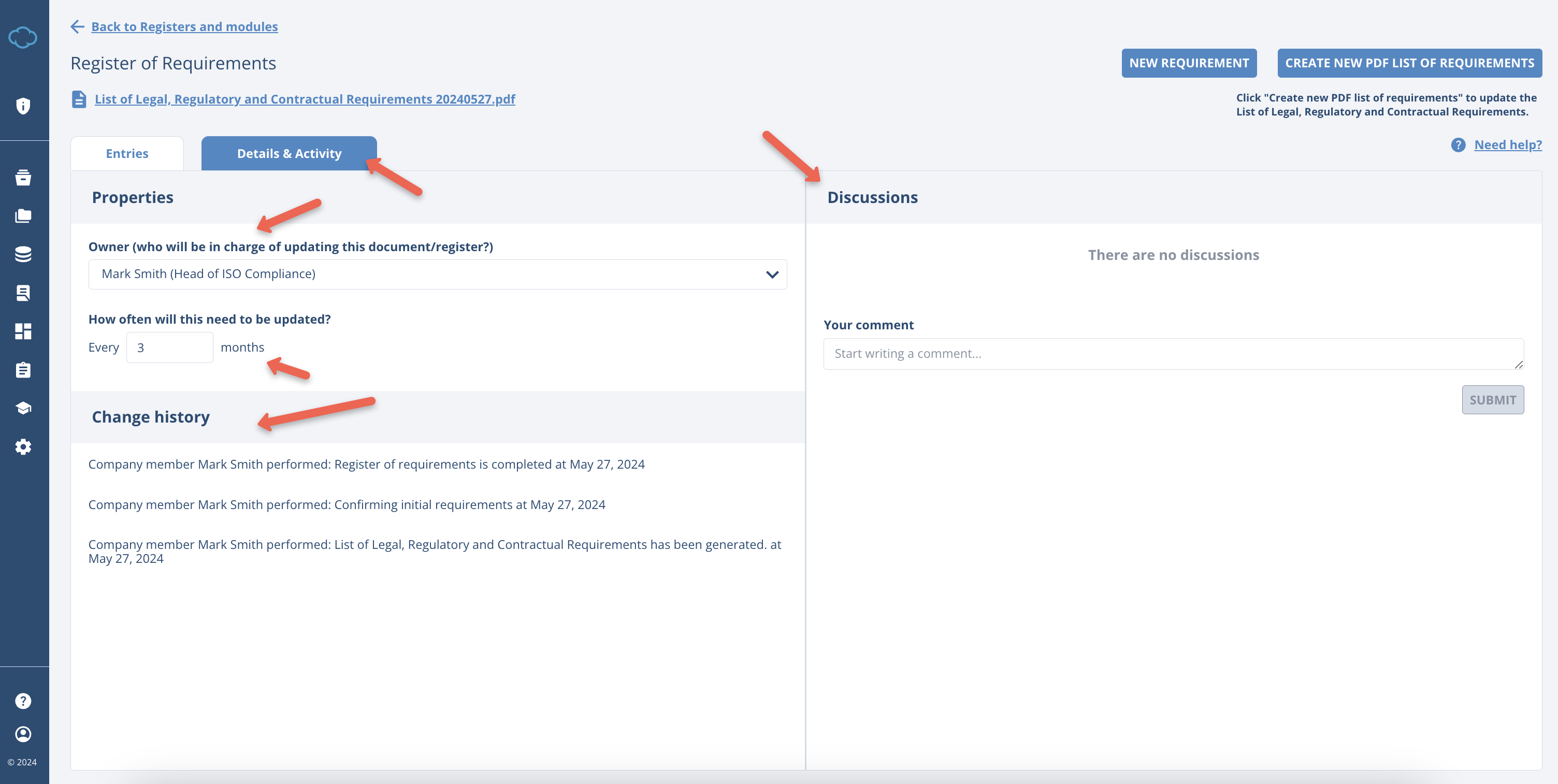 Register of Requirements Register of Requirements - Advisera Help Center