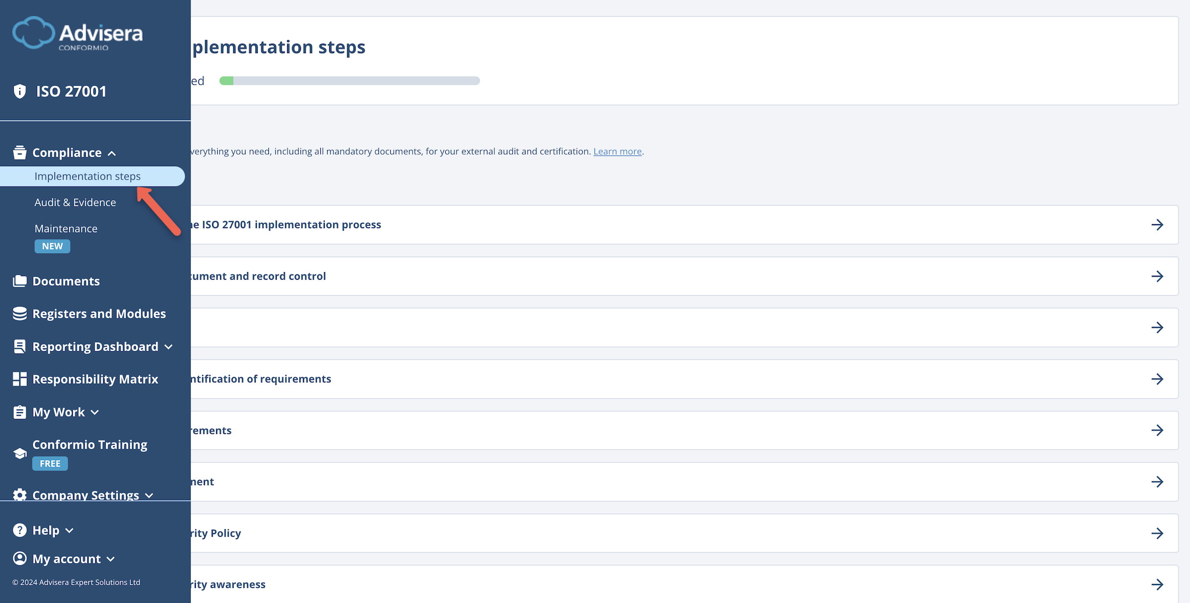 How to Use Conformio? - Advisera Help Center