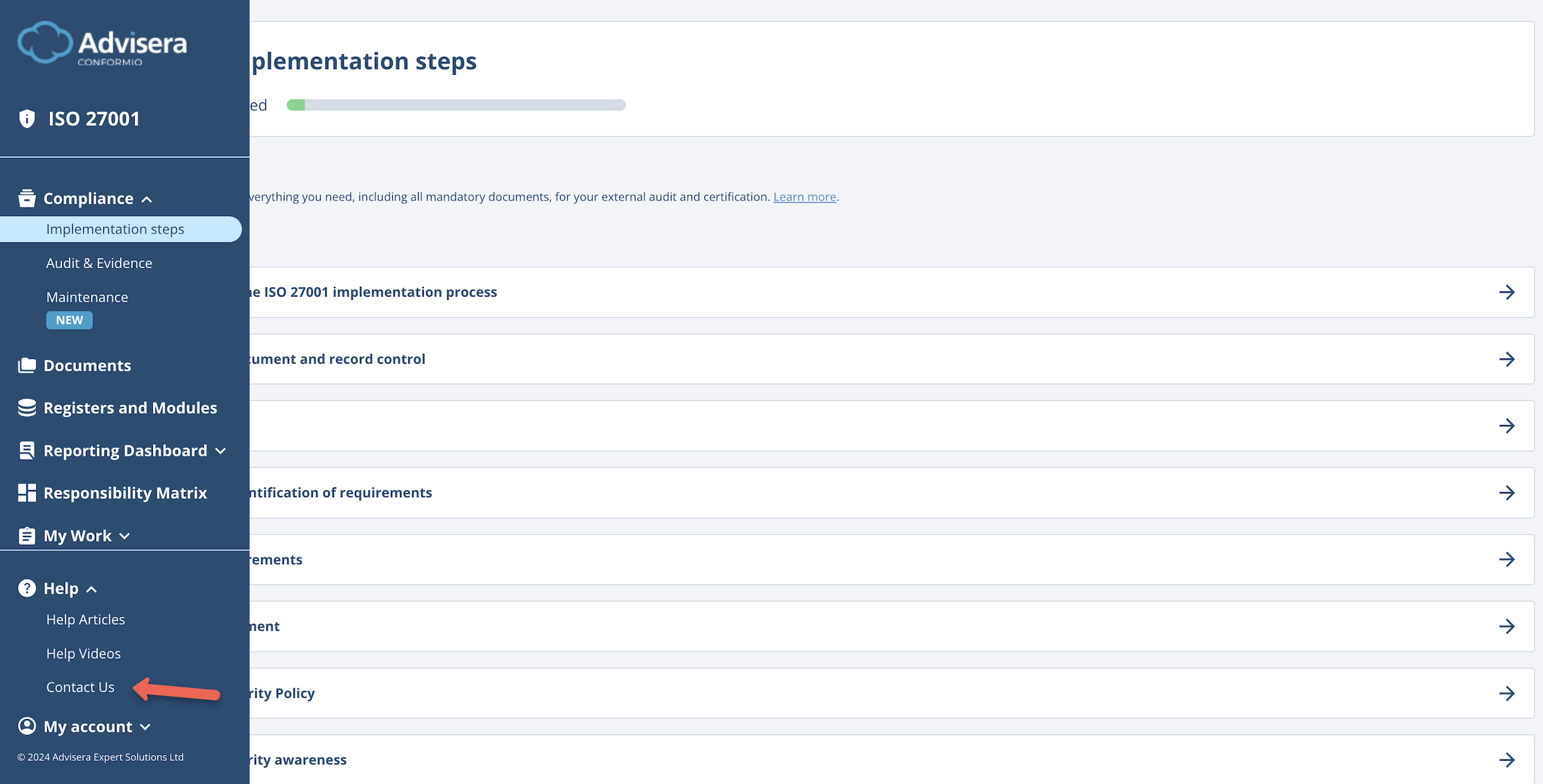 Conformio Support - Advisera Help Center