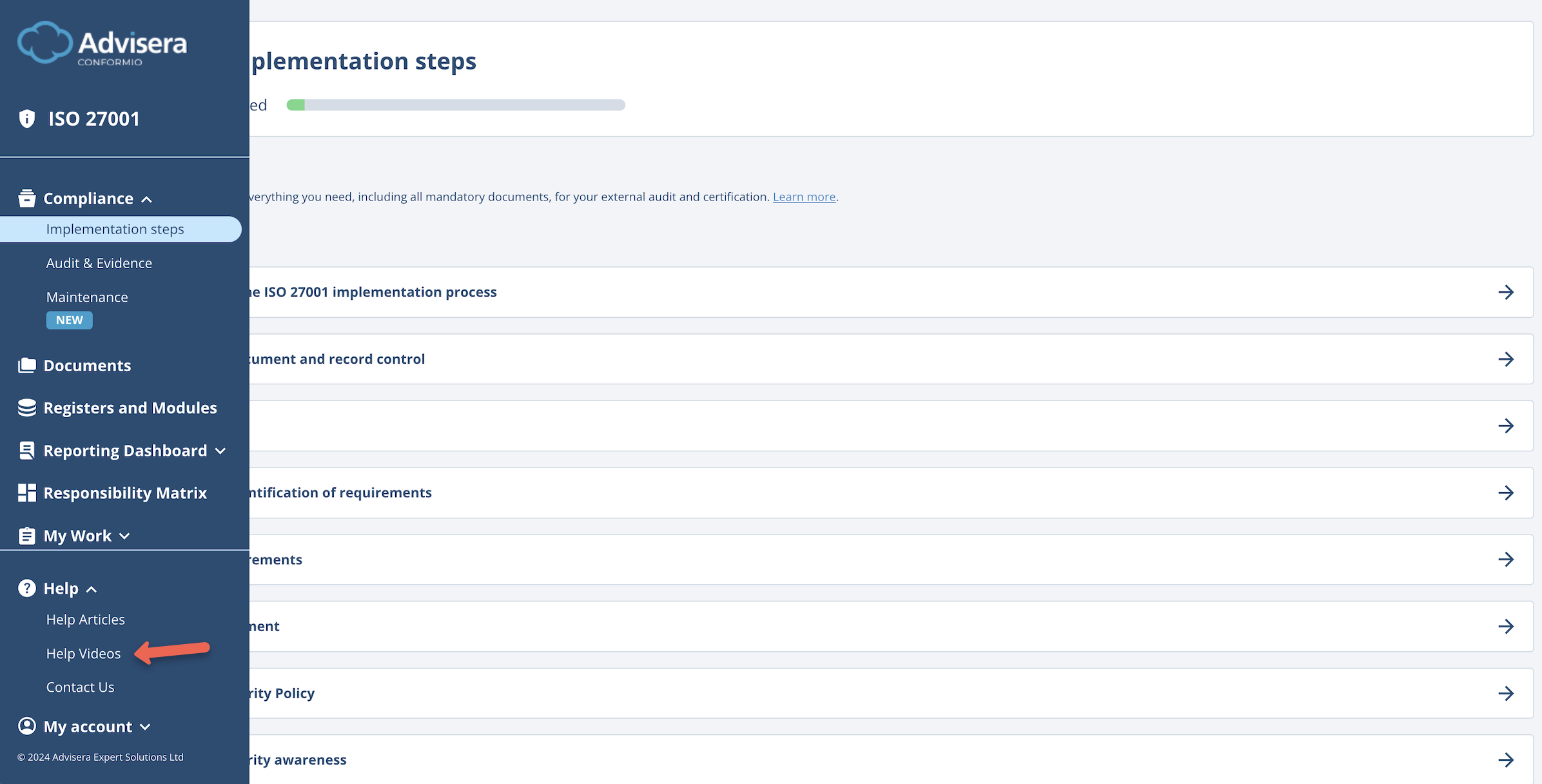 Conformio Support - Advisera Help Center