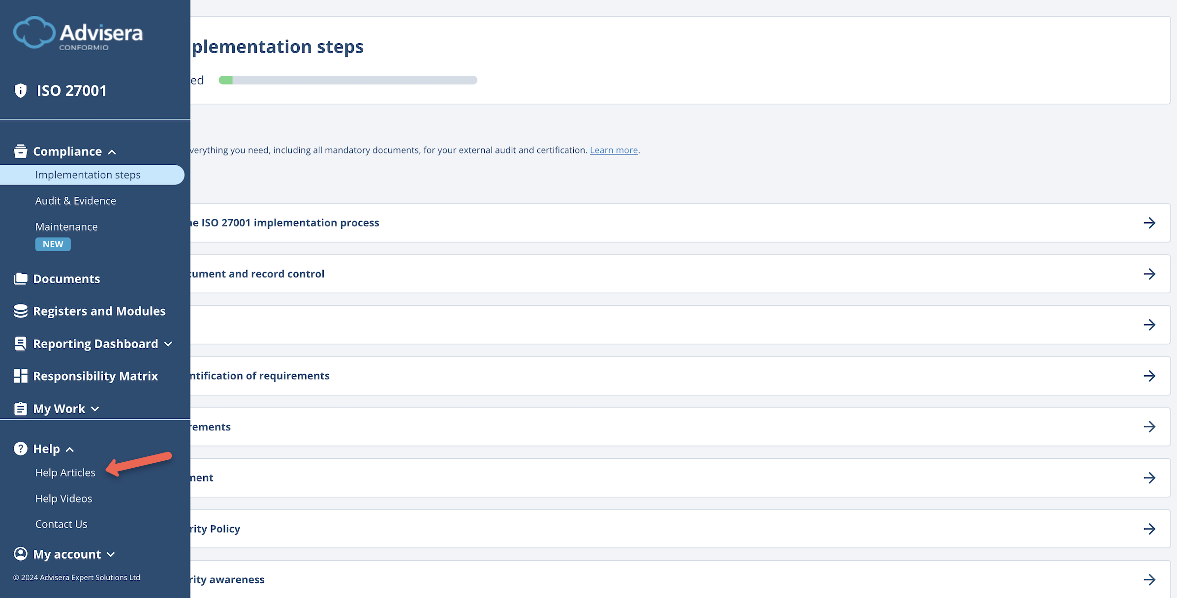 Conformio Support - Advisera Help Center