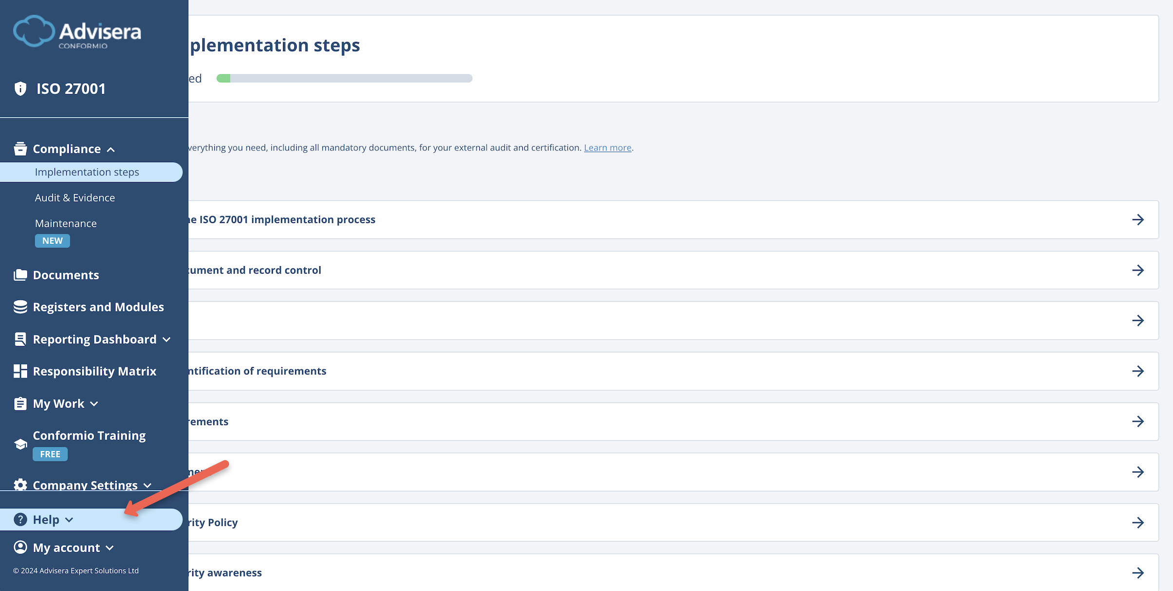 Conformio Support - Advisera Help Center