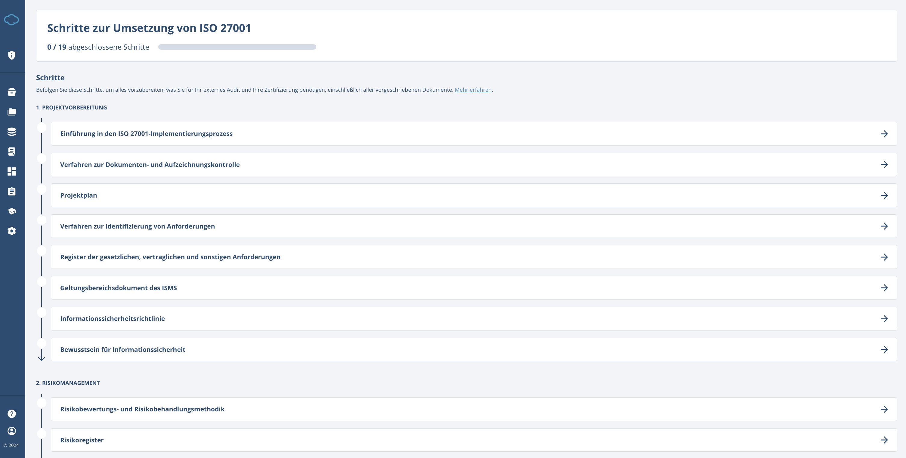 Implementation - Conformio Implementation Steps - Advisera Help Center