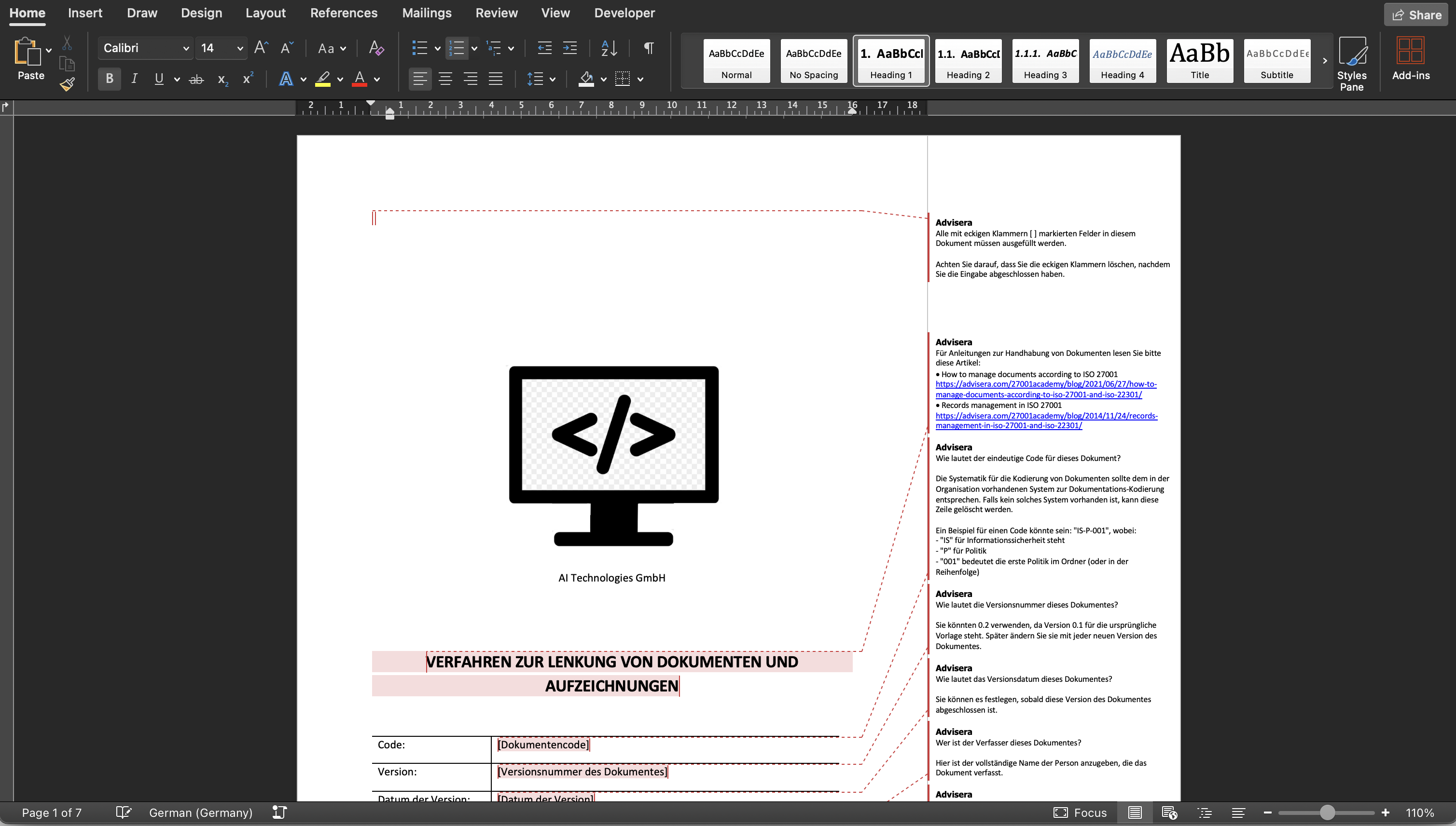 Working with Documents in Conformio - Advisera Help Center