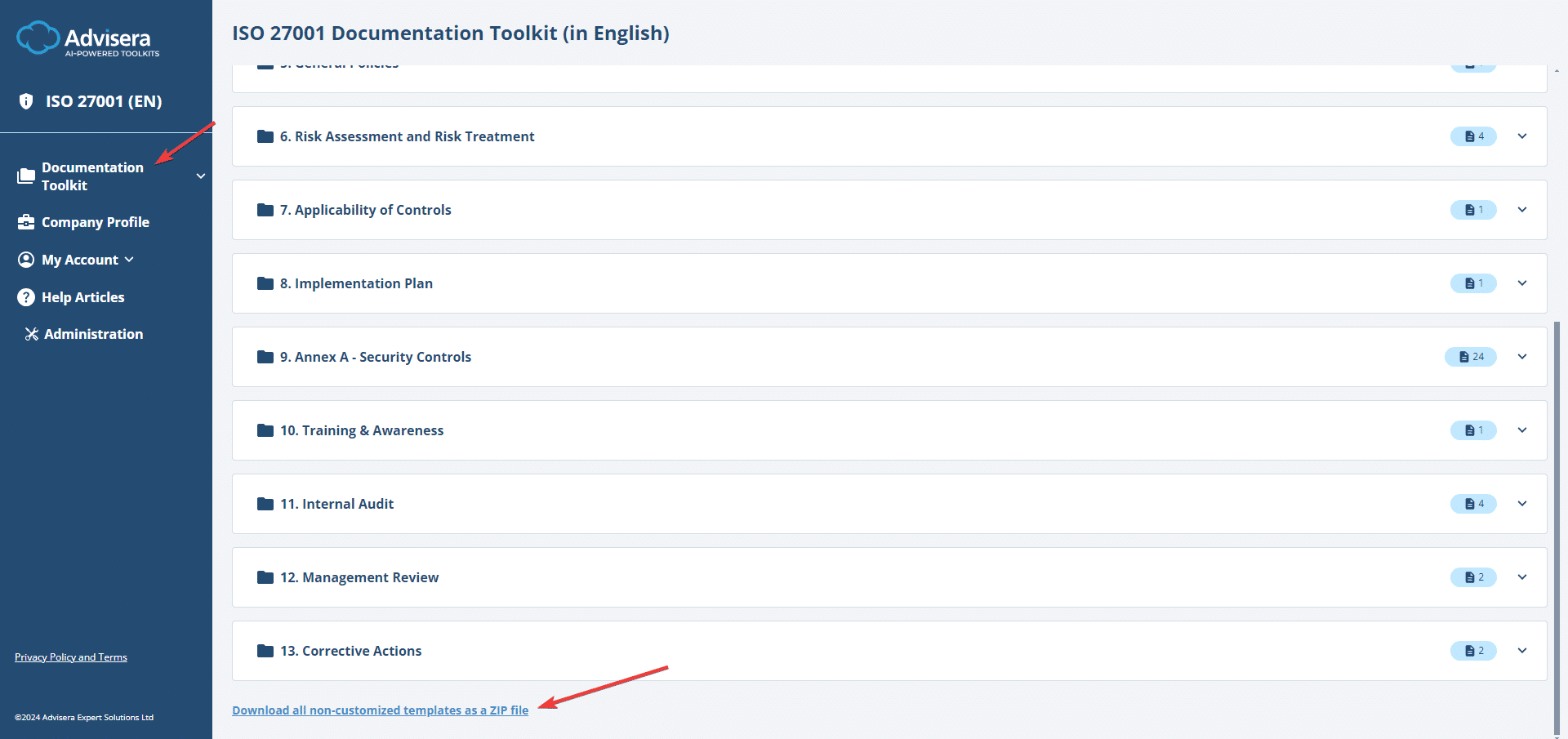 How to use AI-Powered Toolkits for ISO 27001 - Advisera Help Center